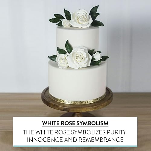 Vista 45 de Global Sugar Art Peace Rose Sugar Cake Flowers Apricot, 5 unidades con hojas por el chef Alan Tetreault albaricoque