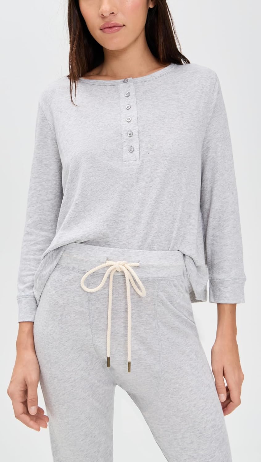 THE GREAT. Women's The Crop Sleep Henley Shirt - Image 2