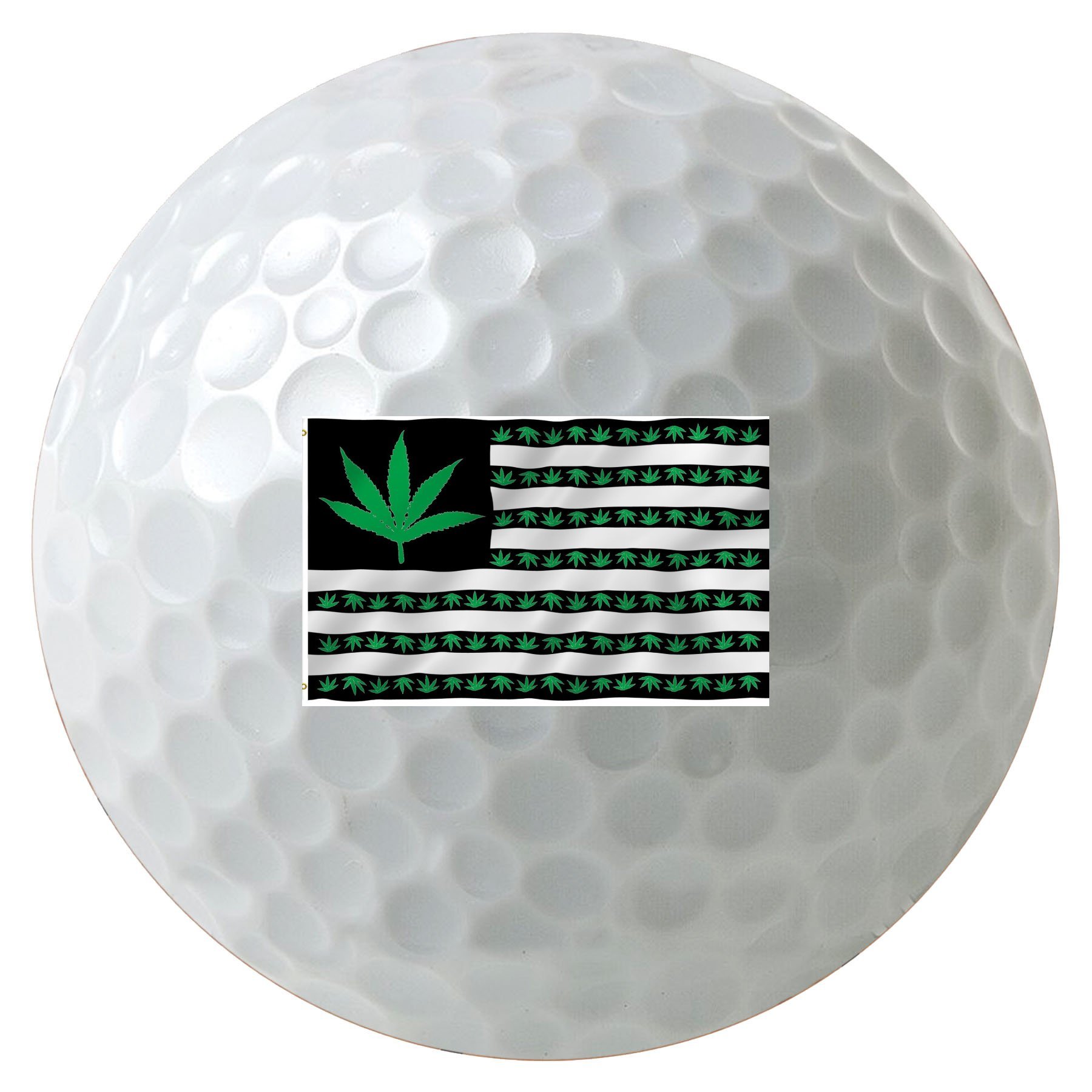 Debbie's Designs Weed Flag 420 Green 3-Pack Printed Golf Balls