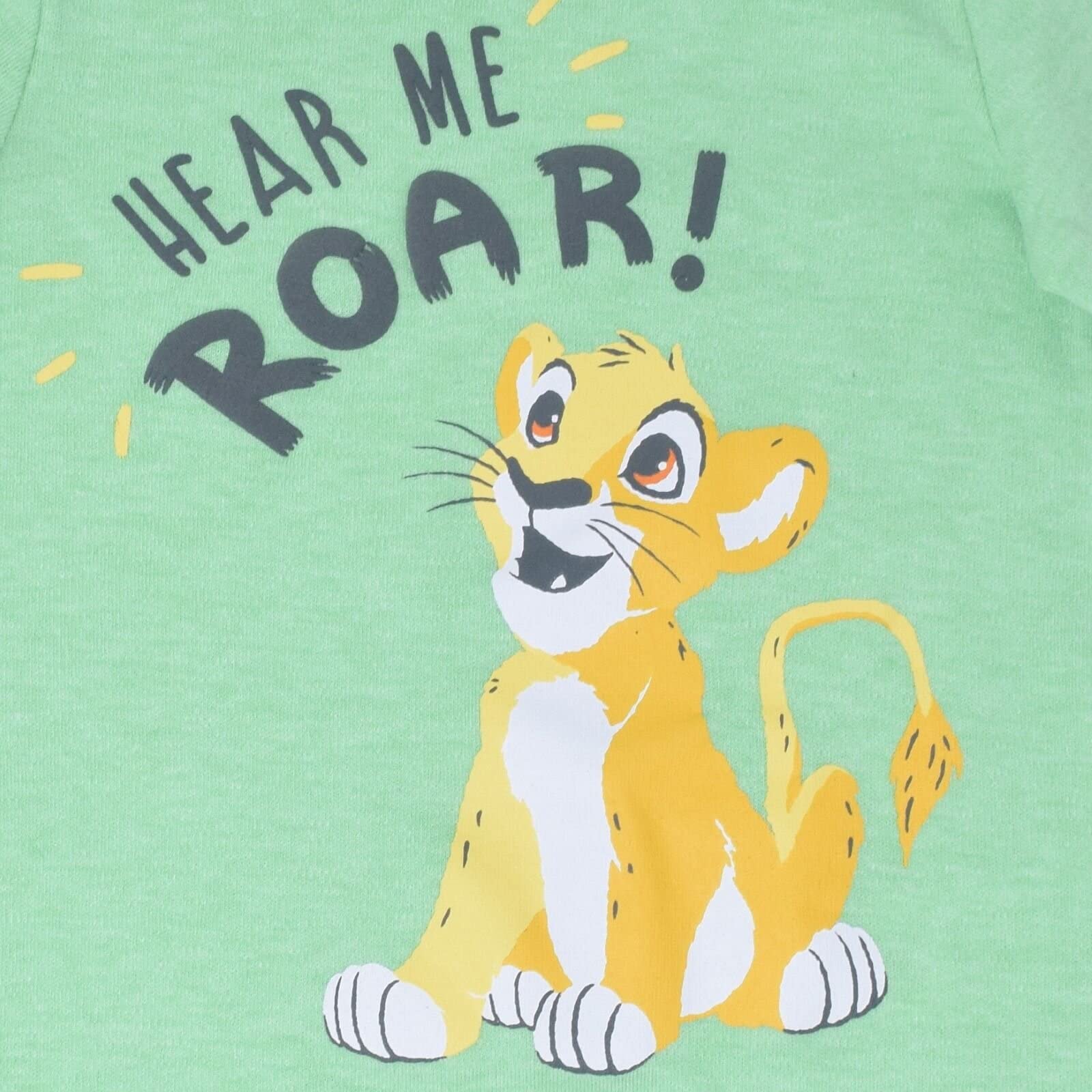 Disney Lion King Baby Boys 3 Pack Long Sleeve Bodysuits Green/White/Gray 18 Months