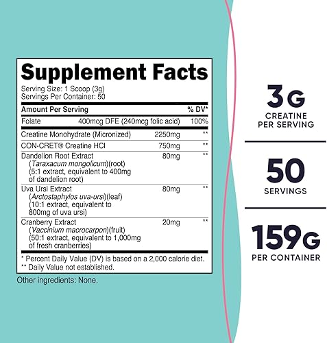 Miniatura 2 de Nutricost Monohidrato de creatina en polvo para mujeres micronizado sin sabor 50 porciones vegetariano sin OMG sin gluten
