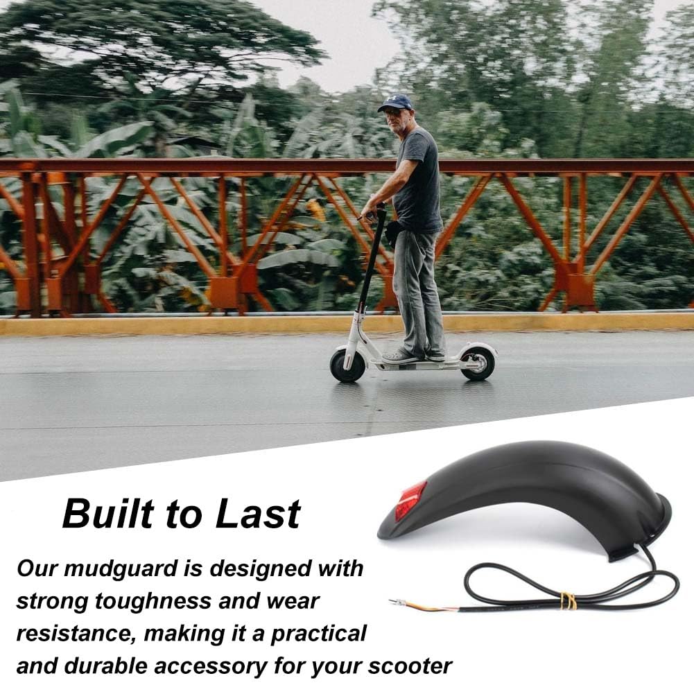 Guardabarros Trasero Con Luz LED Para Scooter Eléctrico M365/PRO 2 - Negro ABS+PC