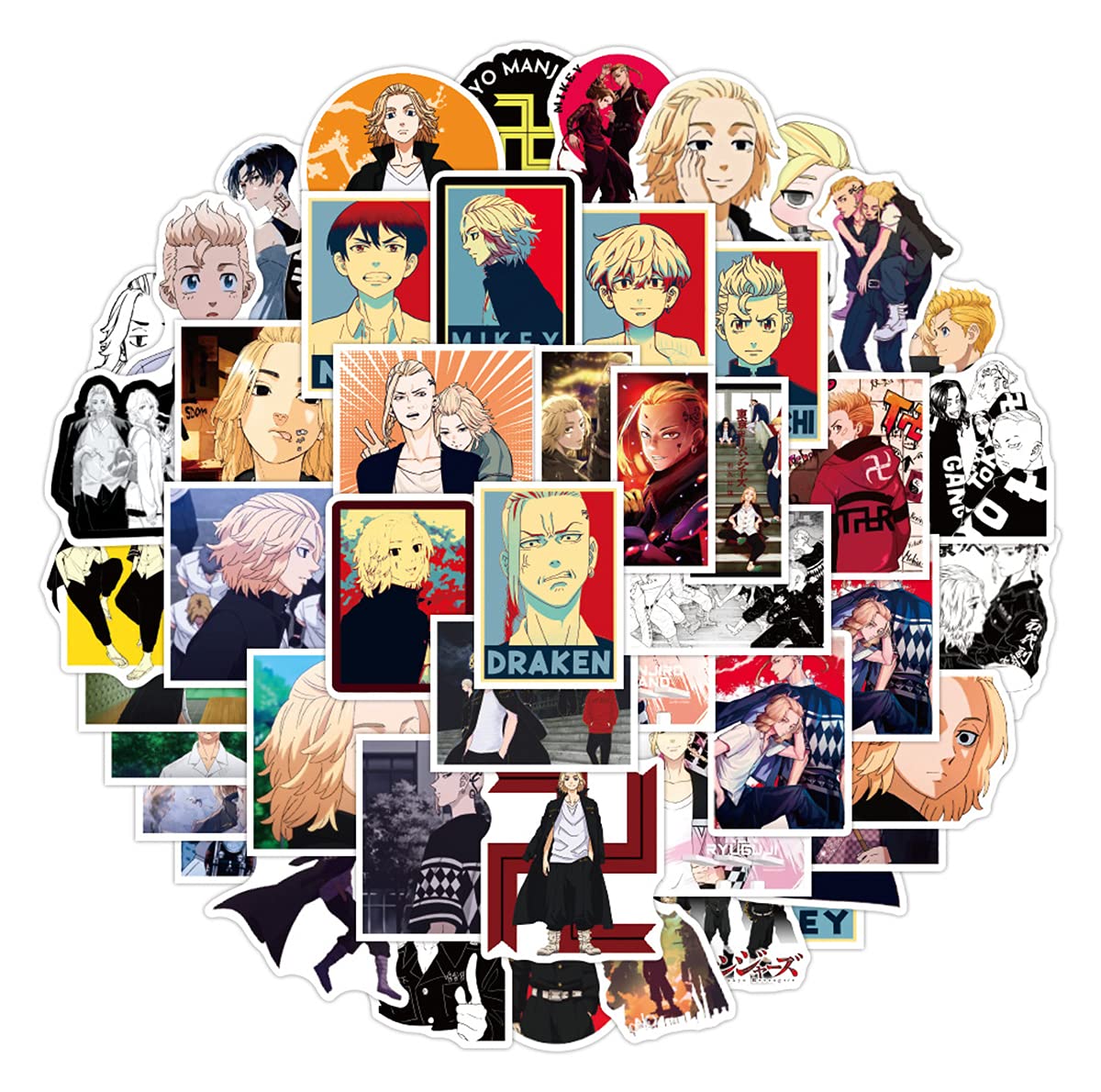 Amazon Co Jp 東京リベンジャーズ ステッカー 防水シール 可愛い セットスーツケースステッカー 萌えグッズ お気に入りのスーツケース 自転車 ヘルメット パソコン ギター 携帯 ノート漫画 手帳テープ ノート ステッカー かわいい ギター ノート スケートボード Pvc