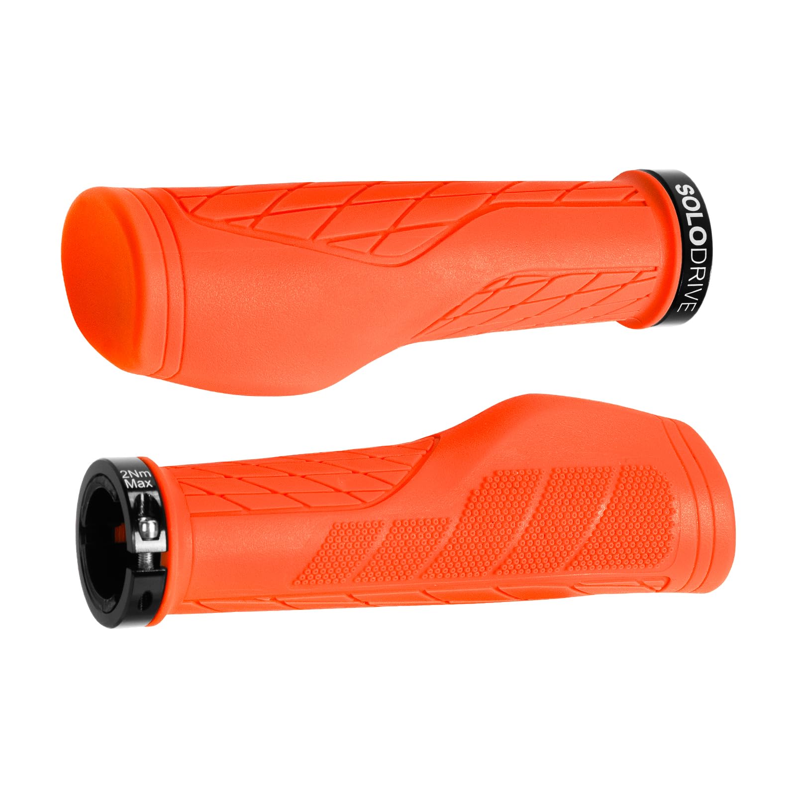 SOLODRIVE Impugnature per Bicicletta da Montagna Ergonomiche, Manopole Comfortevoli per Manubrio, Single Lock-on e Antiscivolo, Adatte per MTB, E-Bike, Hybrid e Scooter
