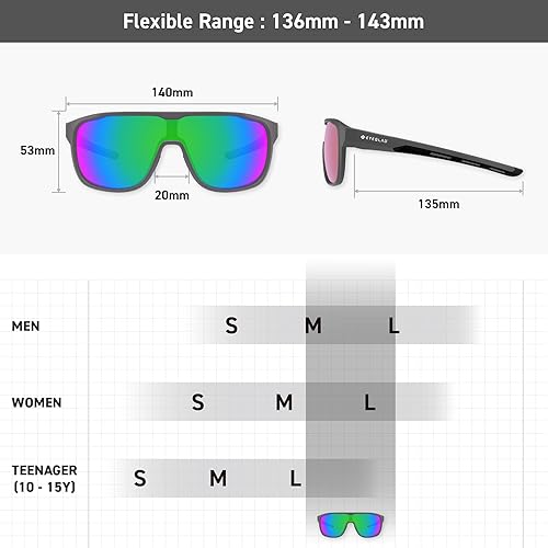 Miniatura 5 de MARS Lifestyle Gafas de sol polarizadas al aire libre UV400 Anti-agua de mar Mujeres Hombres Adulto Adolescente Correr Pesca Deportes