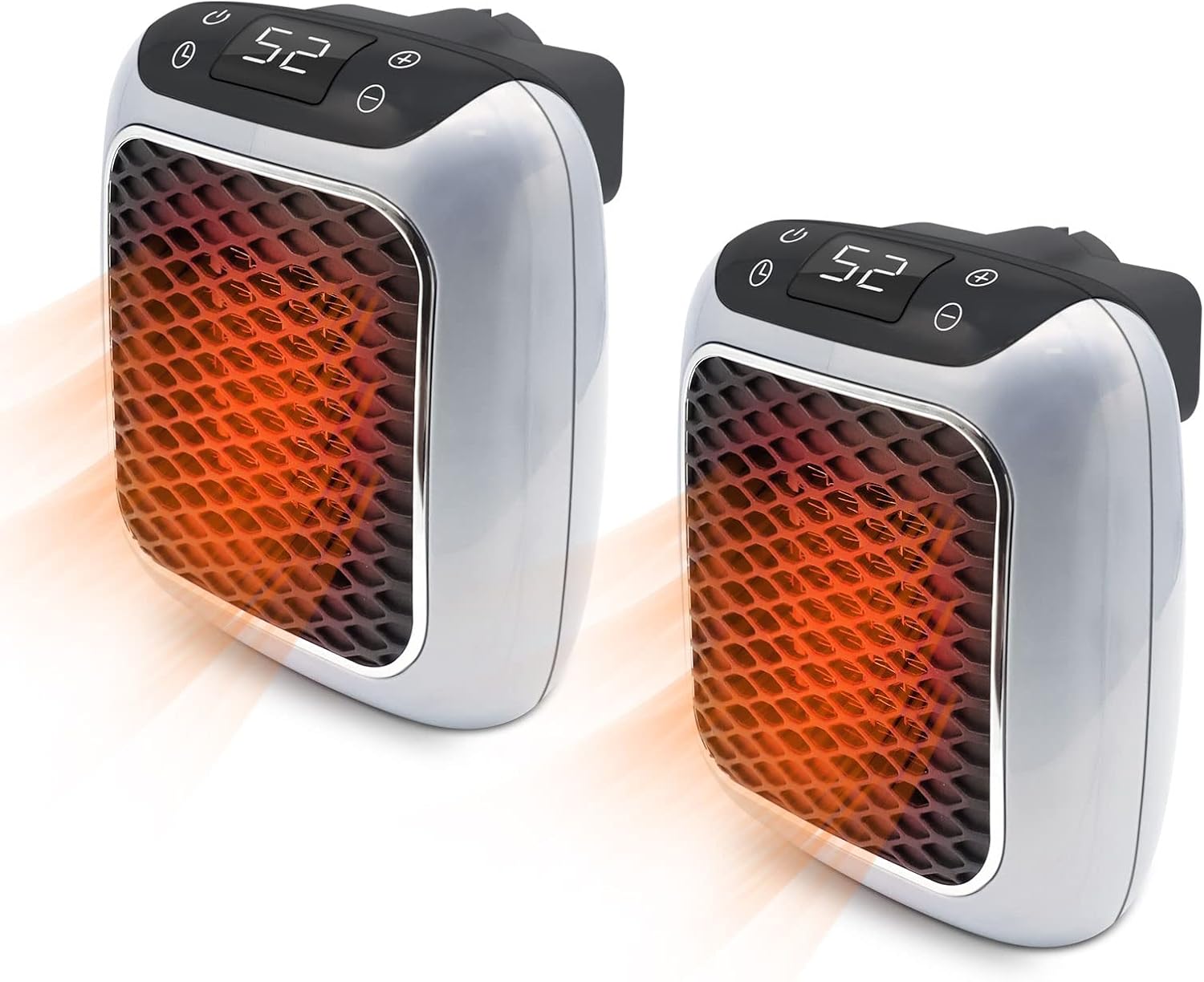 2 pcs Calefactor Silencioso,calefactor baño,calefactor baño pared bajo consumo Calefactor para el hogar y para llevar,800W,Sin mando a distancia
