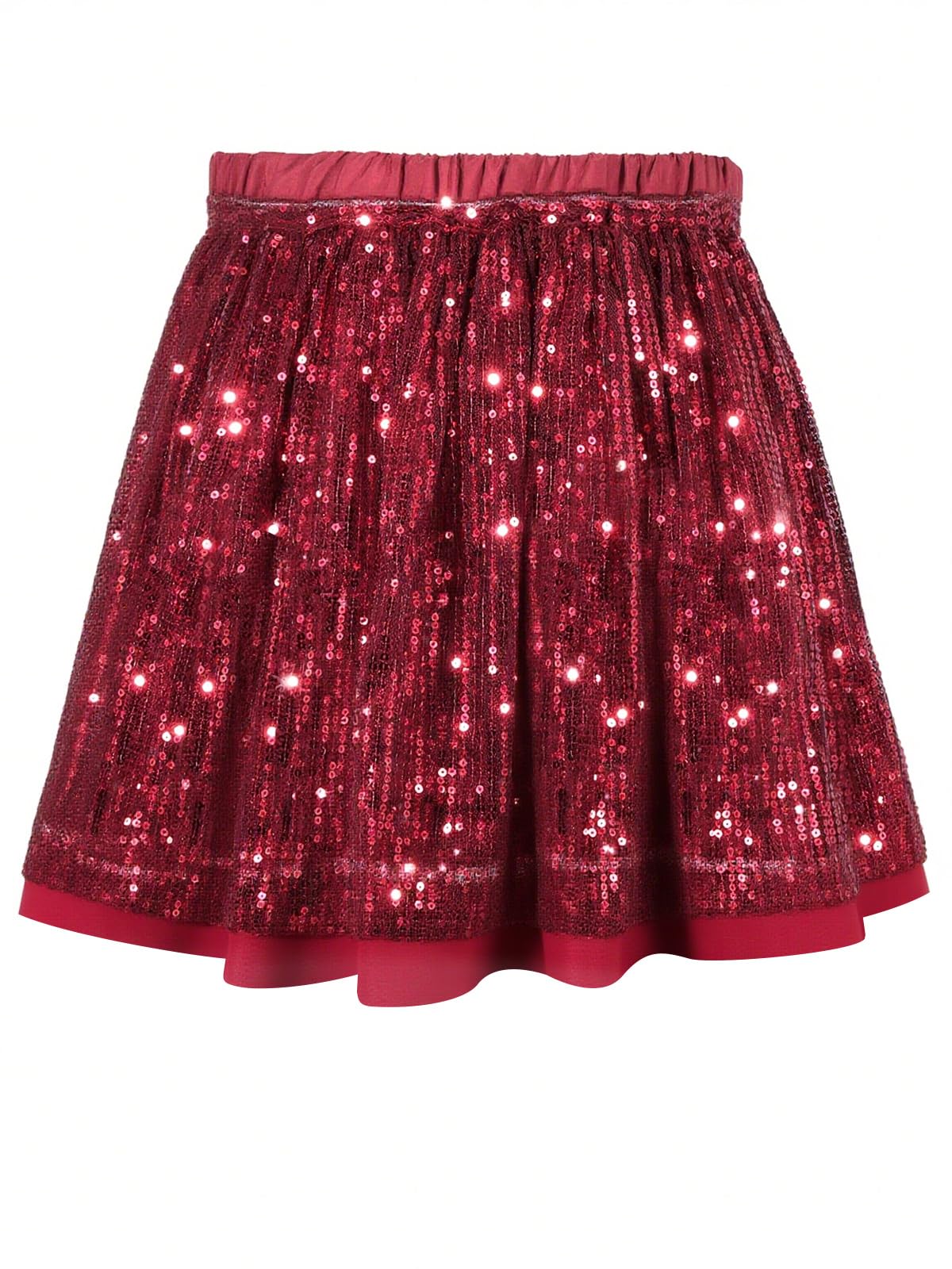 Pailletten Rock Mädchen Glitzer Rock Kinder A-Linie Glitzerrock Disco Outfit für Festlich Party 5–14 Jahres