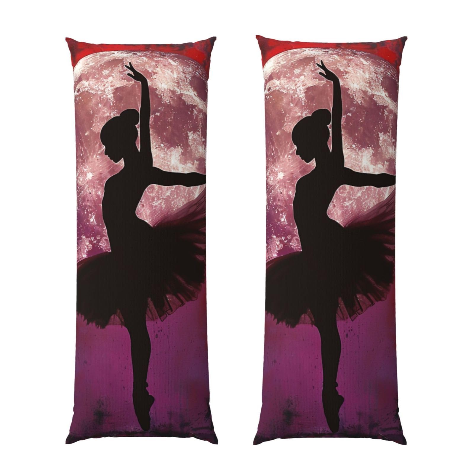 Body Pillow Cover 20x54 Inch, Ballerina Dance Print Long Lumbar Pillow Case with Zipper Long Body Pillowcase Decorative for Bed Sofa Bedroom