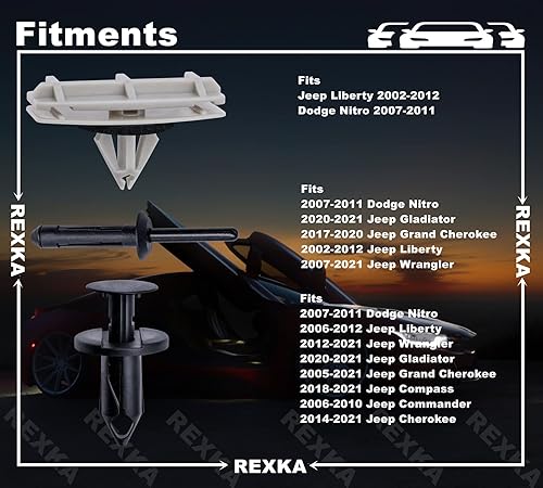 Miniatura 8 de Rexka Kit de hardware de pinzas de guardabarros de rueda para Jeep Liberty 2006-2012 55157055AA 6503598 6506007AA 55156429AA