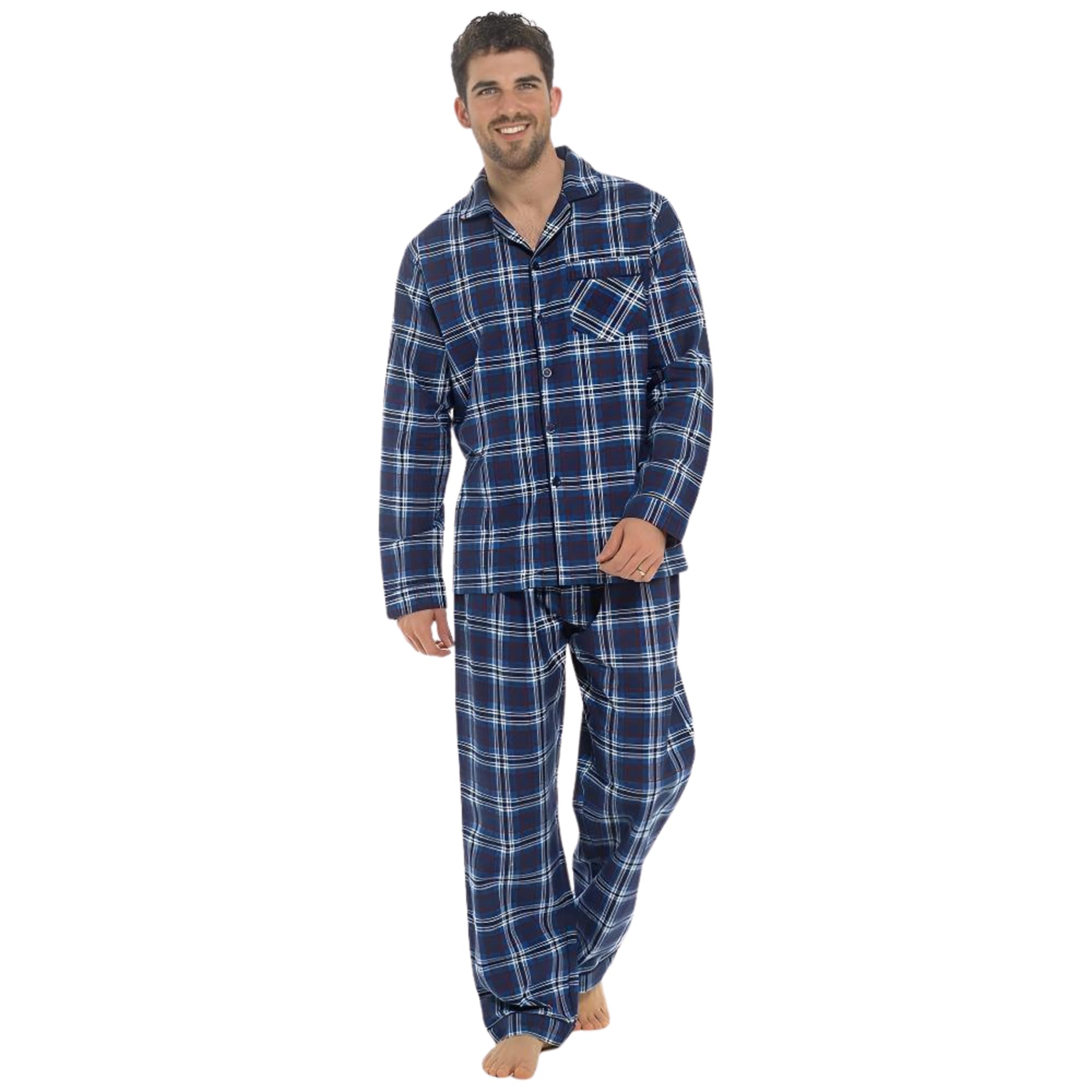 INSIGNIA Mens Reactive Dye Flannel Pyjamas 100% Cotton