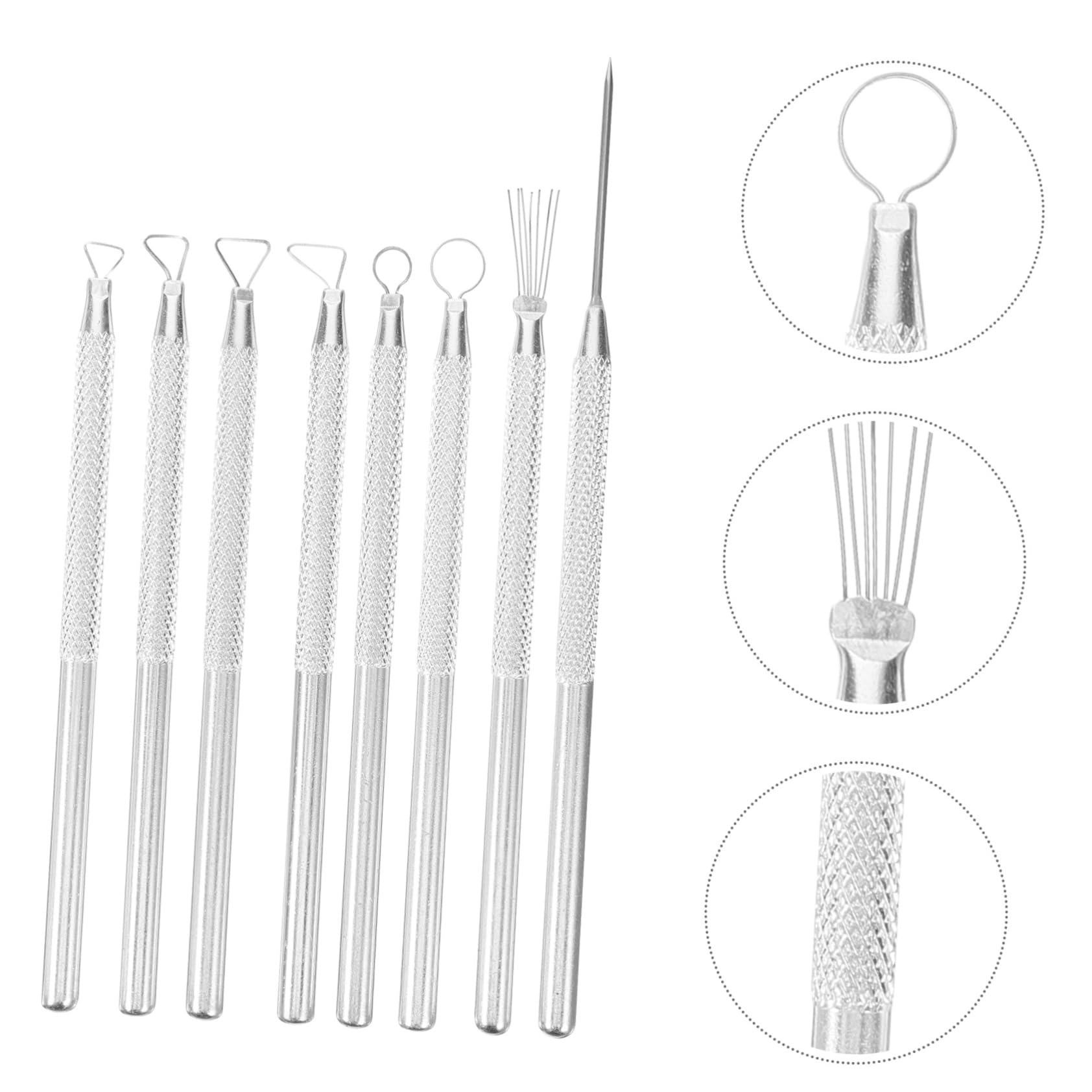 HOMSFOU 5 Set Strumenti per Ceramica per Dettagli E Scultura Argilla Aghi per Argilla Leggera Antiscivolo E Resistente per Progetti DIY 8 Pezzi*5