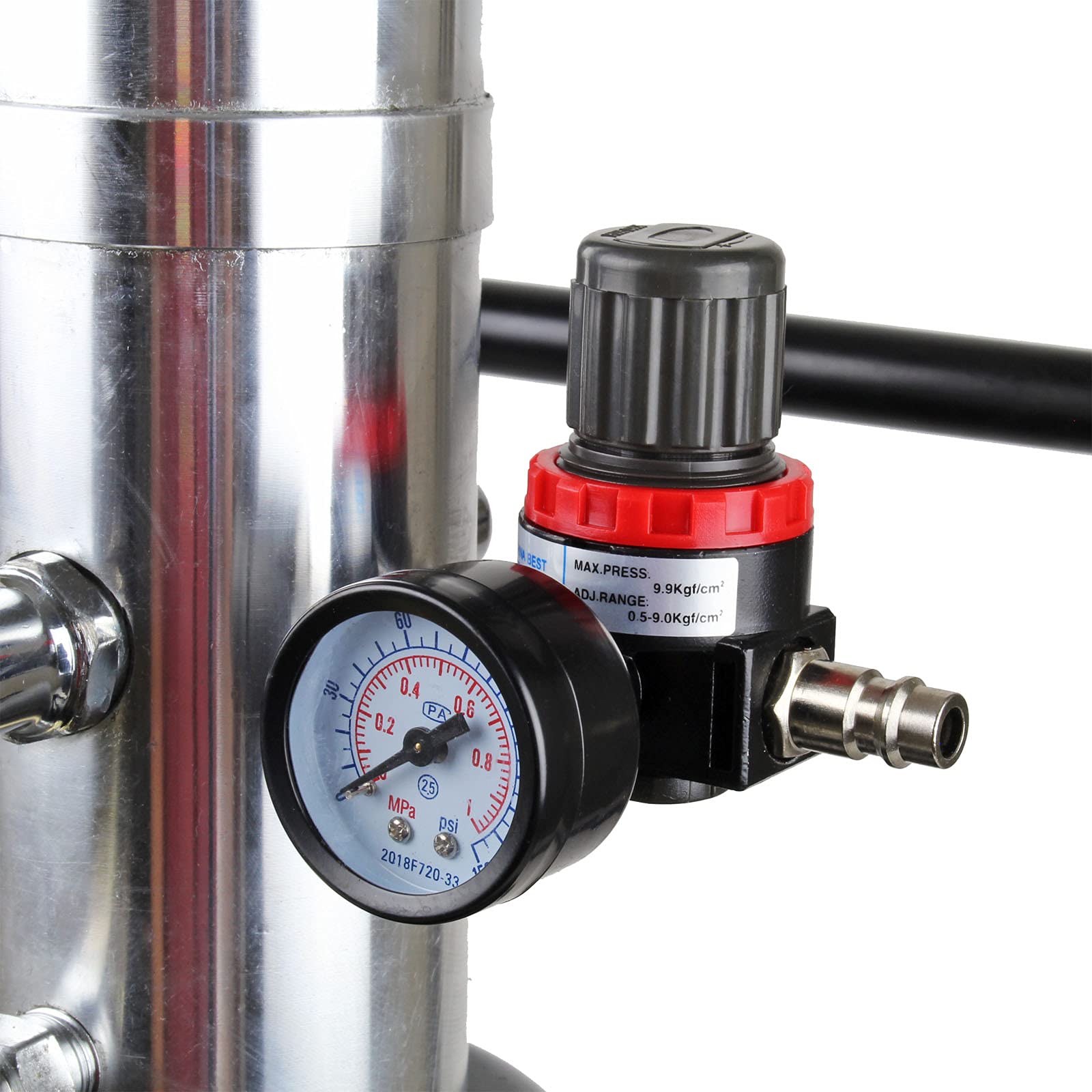 WilTec Bomba de Grasa neumática de 15 litros engrasadora para lubricar vehículos y máquinas