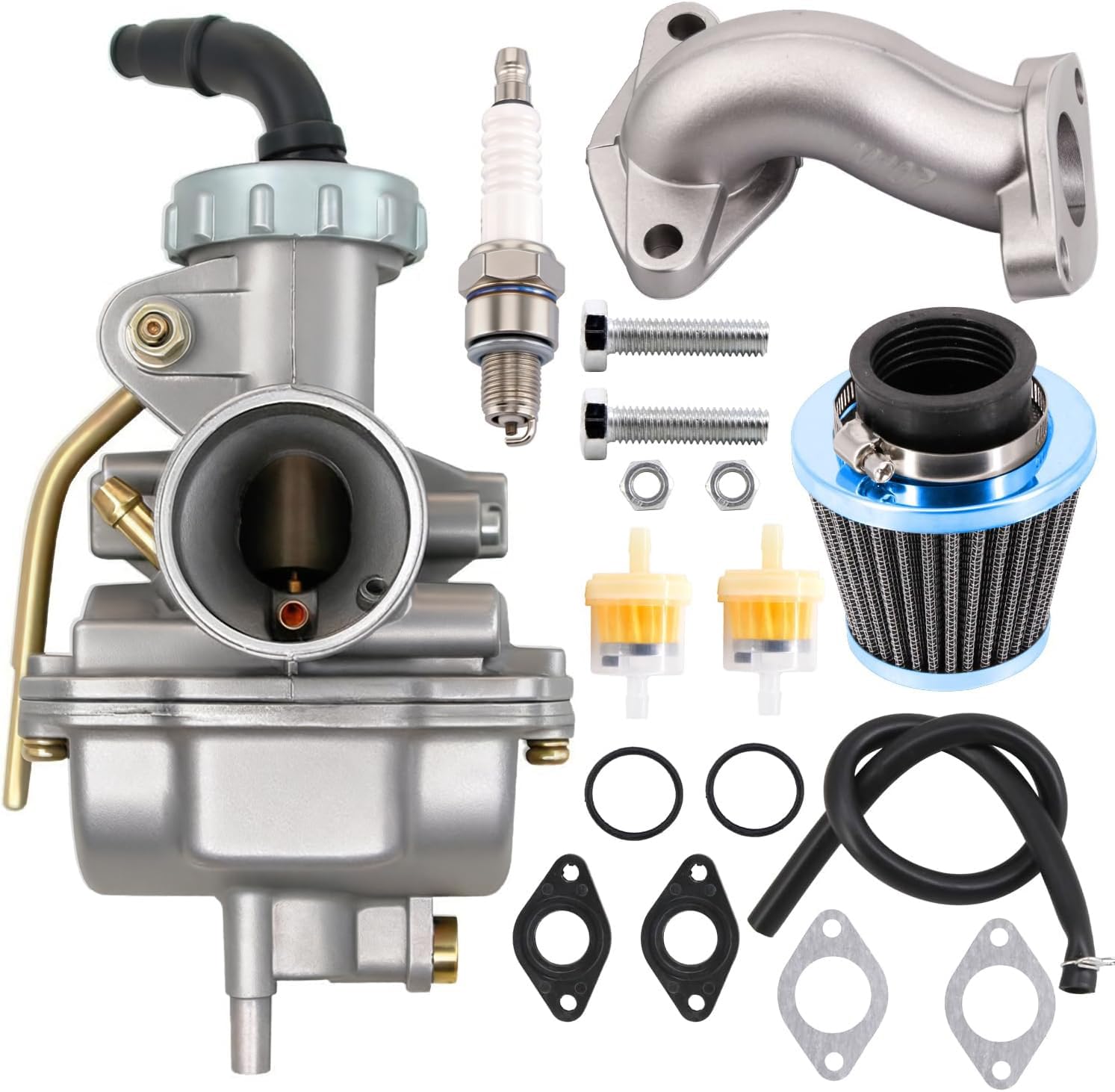 HOOAI PZ20 Carburetor for Kazuma Baja 50cc 70cc 90cc 110cc 125cc TaoTao 110B NST SunL Chinese Quad 4 Stroke ATV 4 Wheeler Go Kart Dirt Bike Honda CRF50F XL75 CRF80F XR50R with Air Fuel Filter