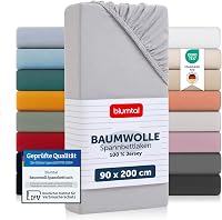 Blumtal Jersey Gumis Lepedő 90x200 cm Pamut Holdvilágos Szürke 1