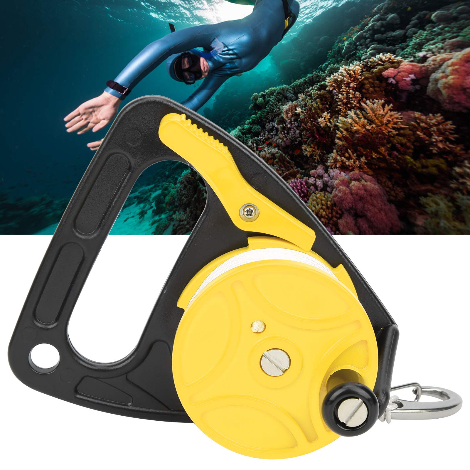 Moulinet De Plongée Avec 46m De Ligne - Pour Plongée, Snorkeling, Kayak - Blanc - Compact Et Léger