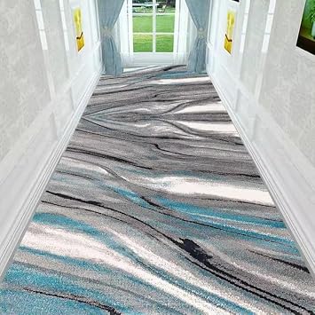 Luyckfrazy Hallway Runner Rug Non Slip Washable Long Carpet, Black Rubber Backed Very Long Hallway Hall Runners Narrow Rugs, Soft Durable Floor Mats - Custom Length Size 2 ft 3.3 ft