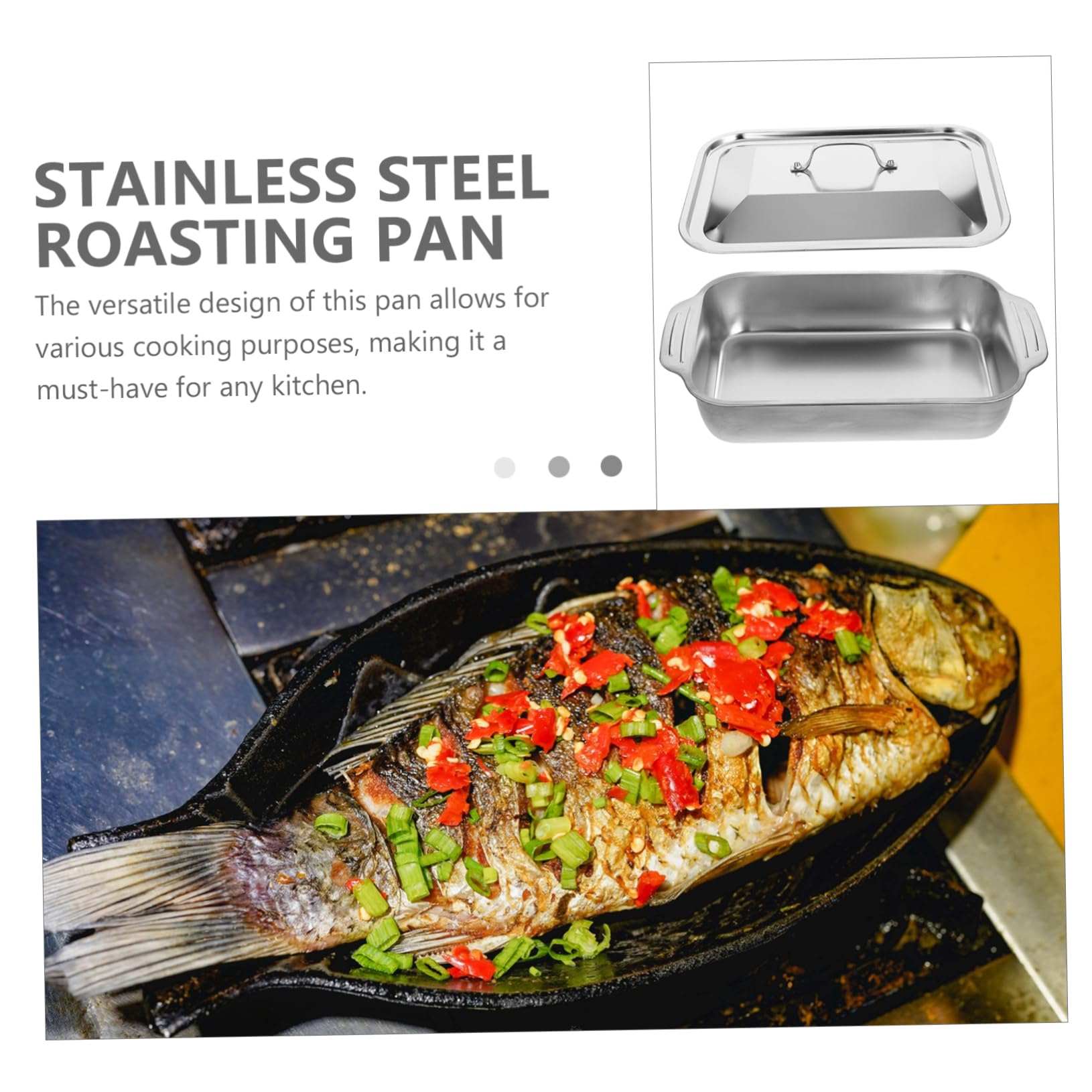 LABRIMP Bandejas Inoxidable Para Asar Pescado y Langostas Prácticas y Elegantes