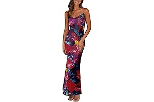 Women's 2024 Summer Floral Spaghetti Strap Maxi Dress: The Perfect Wedding Attire