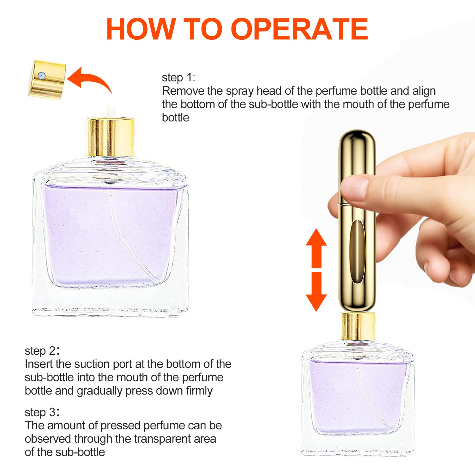 Newaner 6 Pezzi 5ml Atomizzatore di Profumo, Ricaricabile Spruzzino Profumo, Mini bottiglia spray portatile, Spruzzatore per bottiglie di profumo con finestra, Buono per passeggiate, viaggi e feste