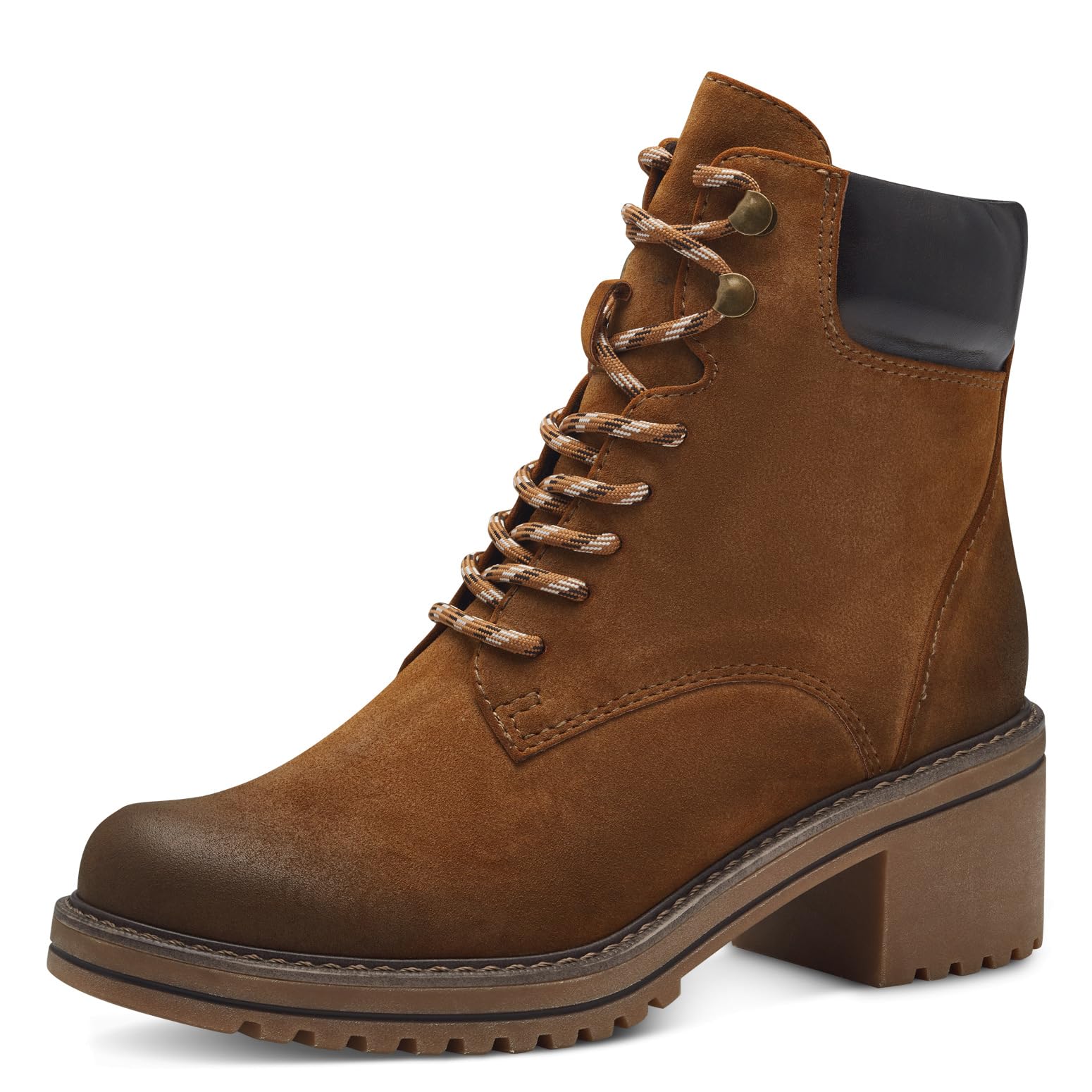 MARCO TOZZI Damen Stiefeletten zum Schnüren mit Blockabsatz mit Reißverschluss