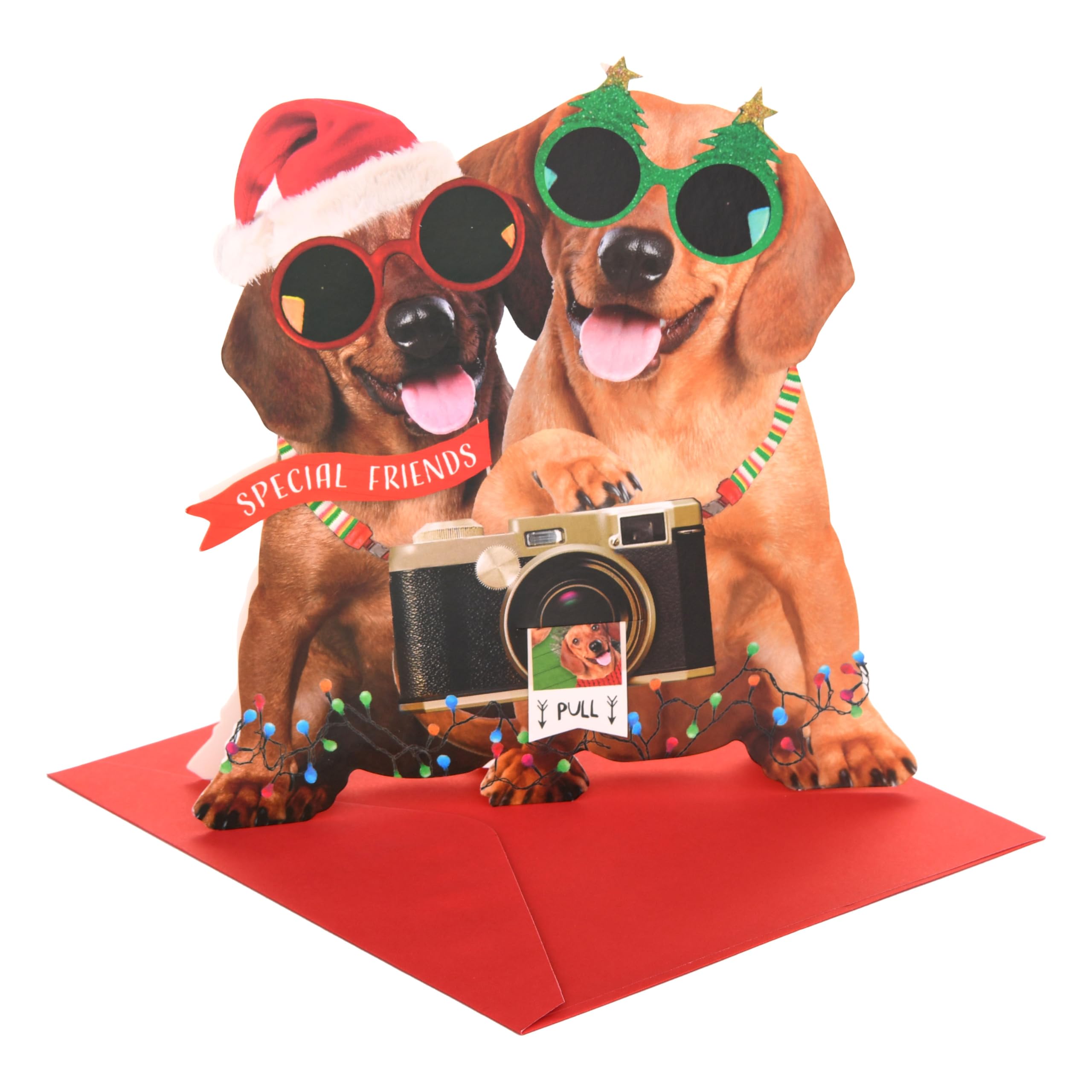 UK Greetings | Christmas Card for Friends | Xmas Presents | Her/Him | Special friends - Dogs | With Envelope | 18.6 x 18.6 cm