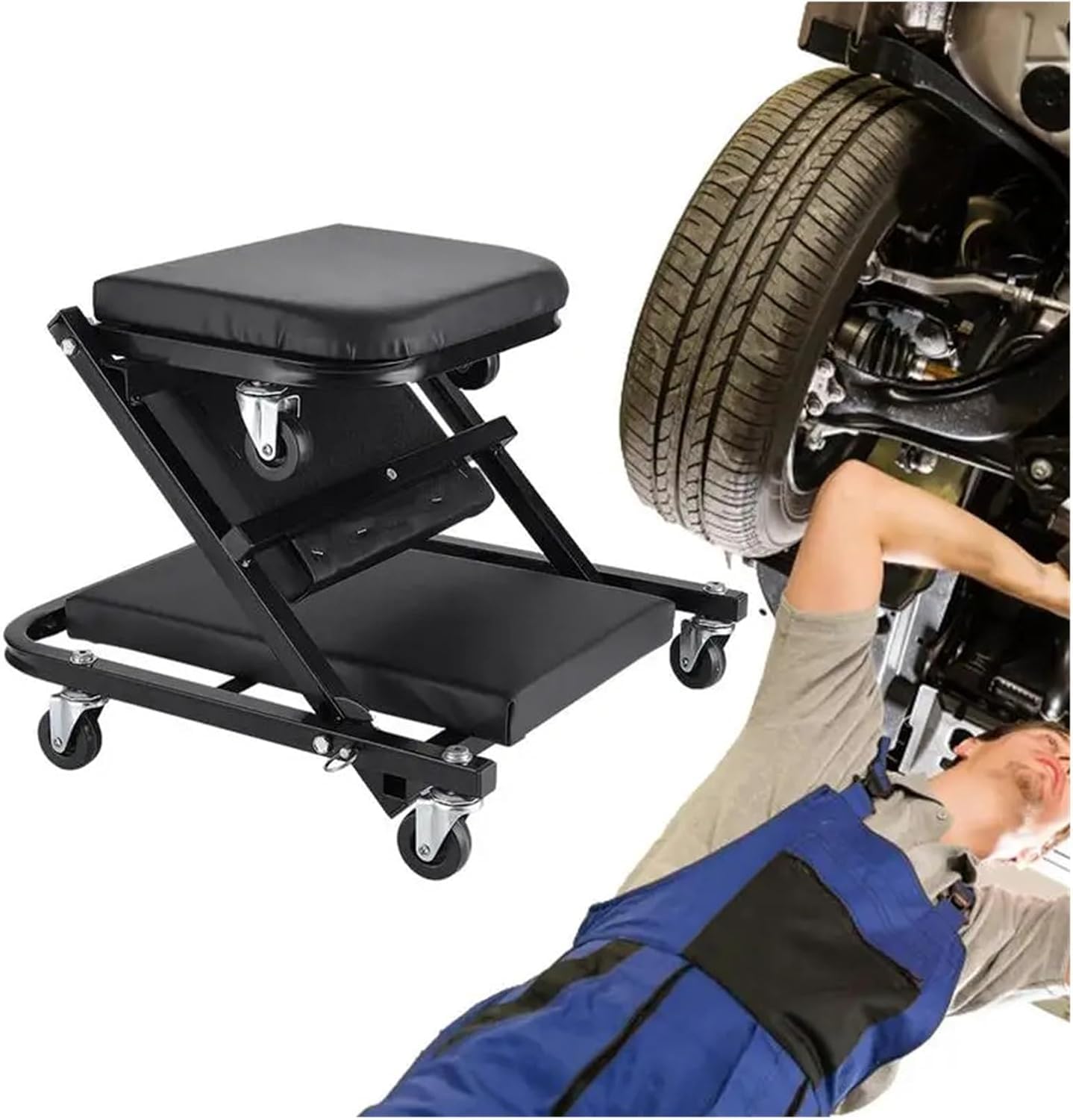 Banco da lavoro pieghevole for manutenzione auto da 36 pollici(Black)