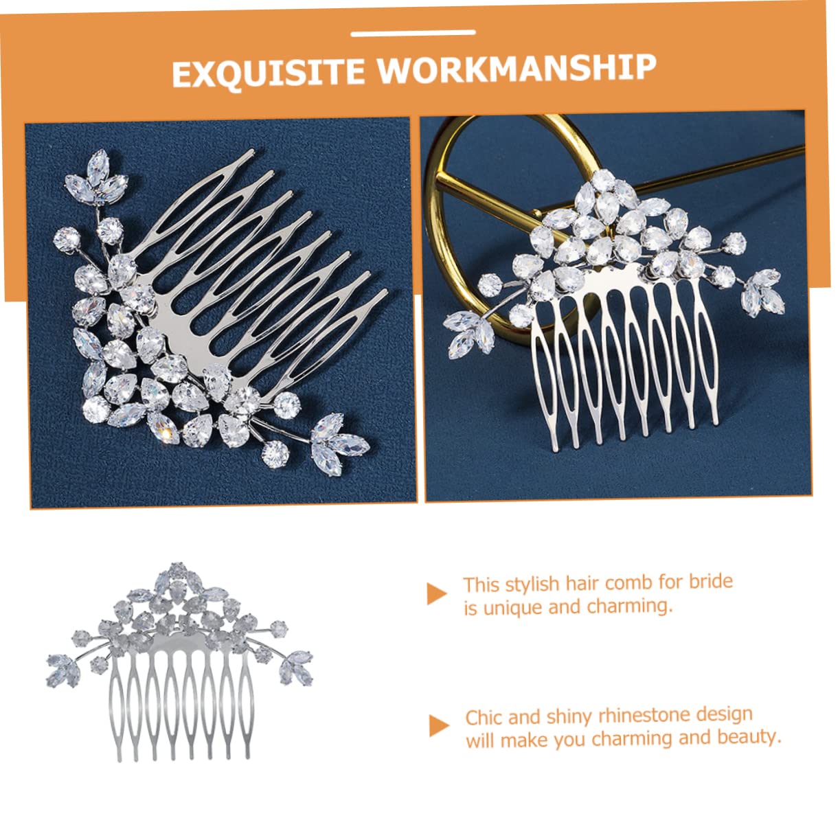 FRCOLOR 4stücke Rhinestone Haarschmuck Für Bräute Wasserfall-haarreif Mit Zirkonia Elegantes Hochzeitsaccessoire Für Damen Leichte Und Komfortable Haarkämme Für Besondere Anlässe