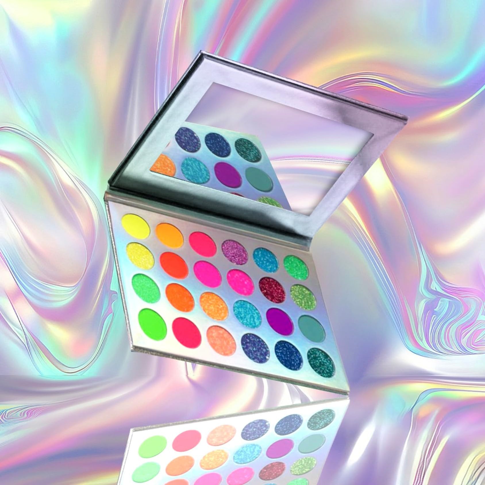 NAILSOFTHENIGHT Supernova Nail Palette - Palette compatta con 24 colori ad alta pigmentazione per unghie (neon, estate, autunno, glitter e luminescenti)