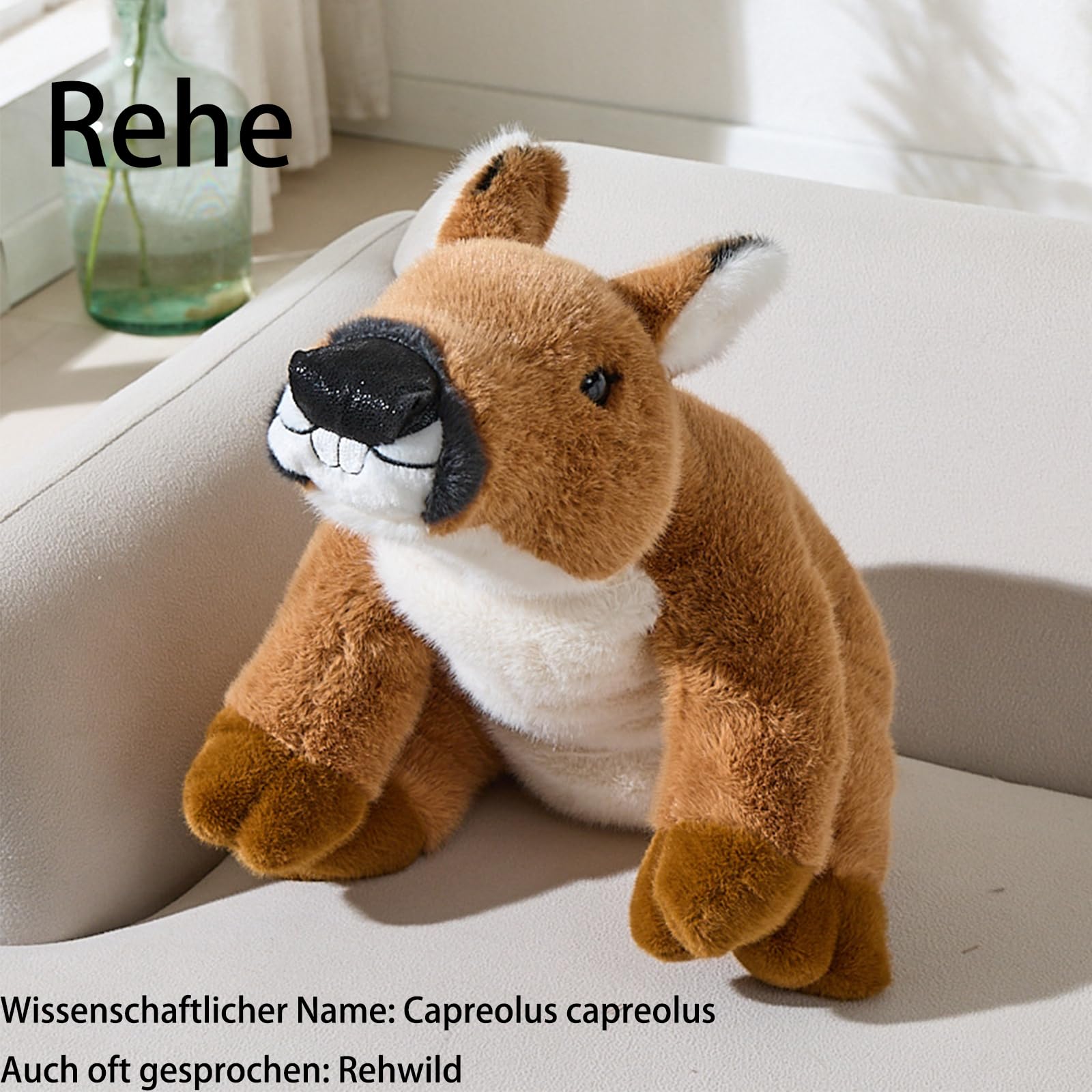 Hirsche Kuscheltier, 28/38/55cm Hirsch Plüschtier, Stofftier Plüsch Puppe Plüschtiere, Geschenk für Jungen Mädchen (55CM)