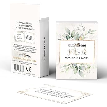 Photo Game JGA by snaPmee Funny Non Embarrassing Game for Stag Party Women 50 Photo Tasks + 4 Blank Cards for Bride & Team Bride Gift for Selfie & Photo Fans