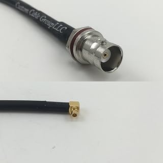6 inch RG188 BNC FEMALE SM BULKHEAD to MMCX MALE ANGLE Pigtail Jumper RF coaxial cable 50ohm Quick USA Shipping