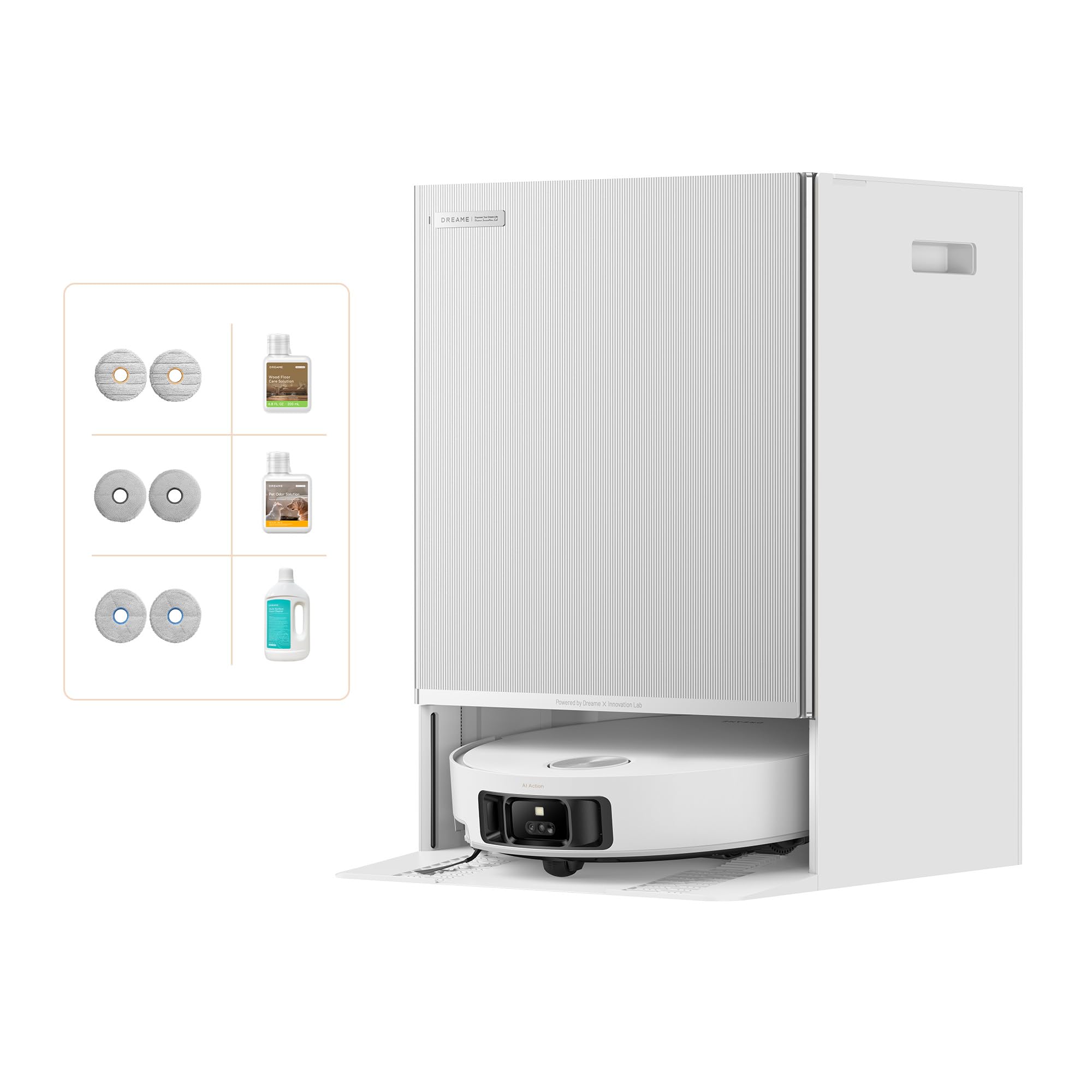 dreame Matrix10 Ultra Saugroboter mit Wischfunktion, Mopp-Wechsel/Selbstreinigung, 8 cm Hindernisfreiheit, 30.000Pa, Autom. Entleerung/Nachfüllung, kein Verheddern, Sprachsteuerung