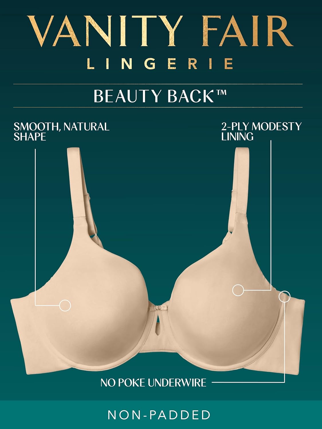 Vanity Fair Women's Beauty Back Non-Padded Underwire Bra - Image 4