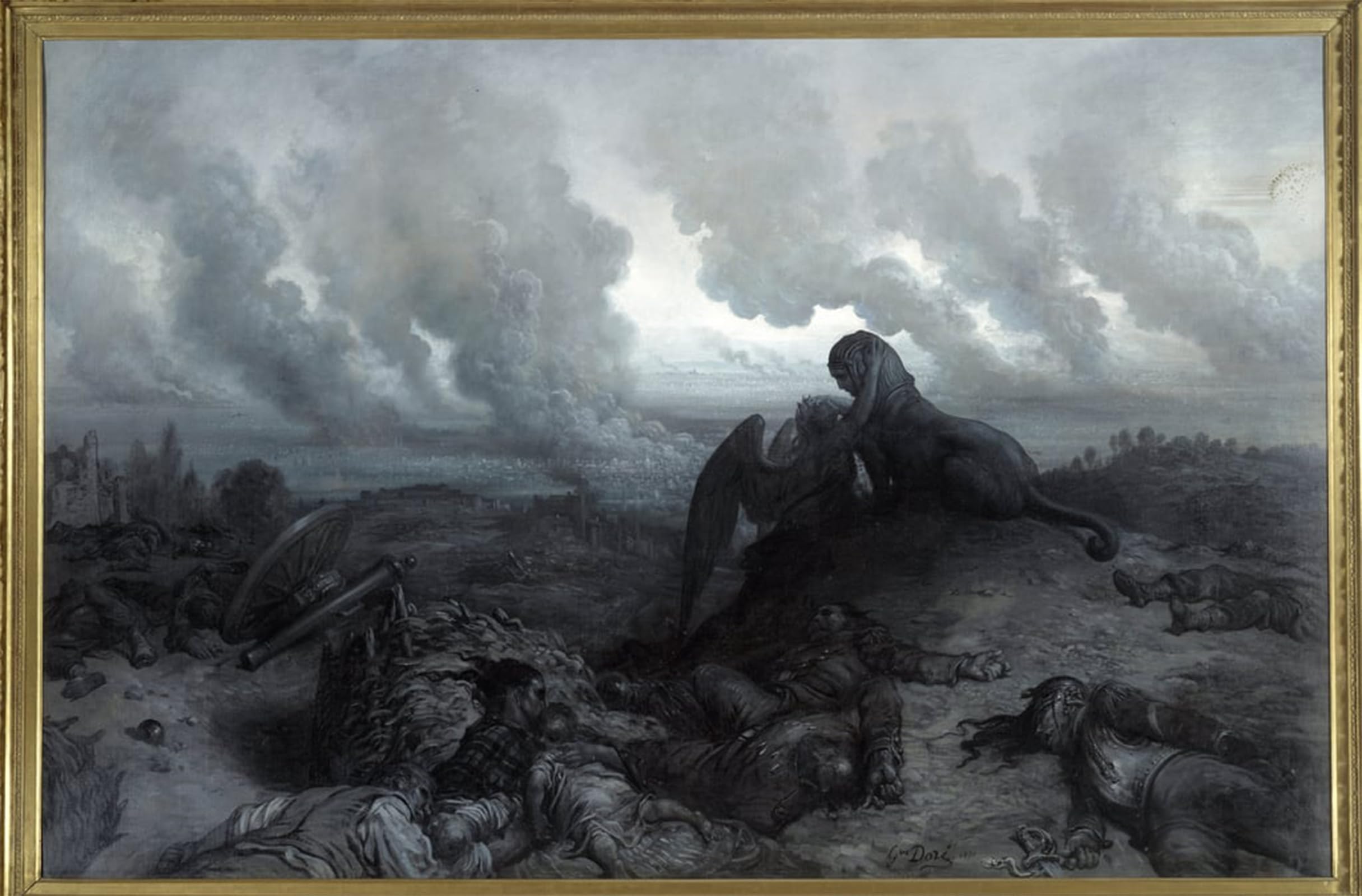 ARTXLXXBN Famous Painting Canvas Artwork Graffiti Print the Enigma Painting by Gustave Dore Portrait Canvas Image for Home Decor 60x90cm