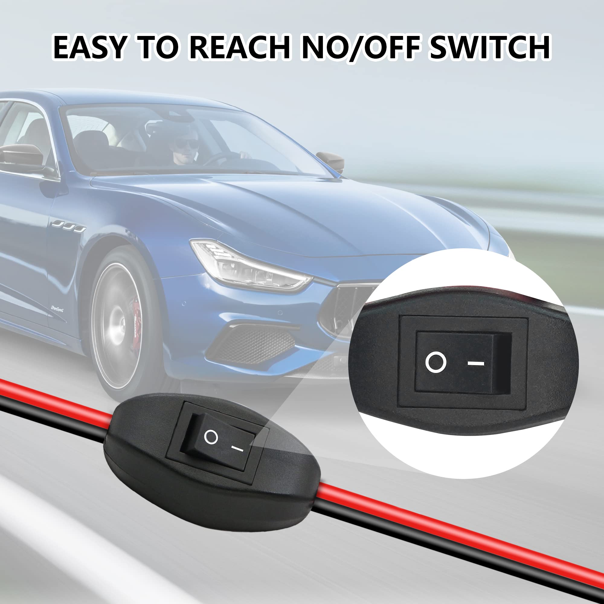 Adapter szybkiego zwalniania YACSEJAO 12 V SAE do SAE 16 AWG SAE do SAE z szybkim odłączaniem i włącznikiem szybkiego odłączania (6,6 FT/2M)