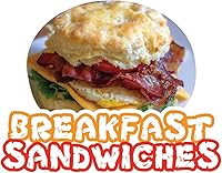 Vista 1 de Sándwiches de desayuno de 48 pulgadas, etiqueta de concesión, carro, remolque,