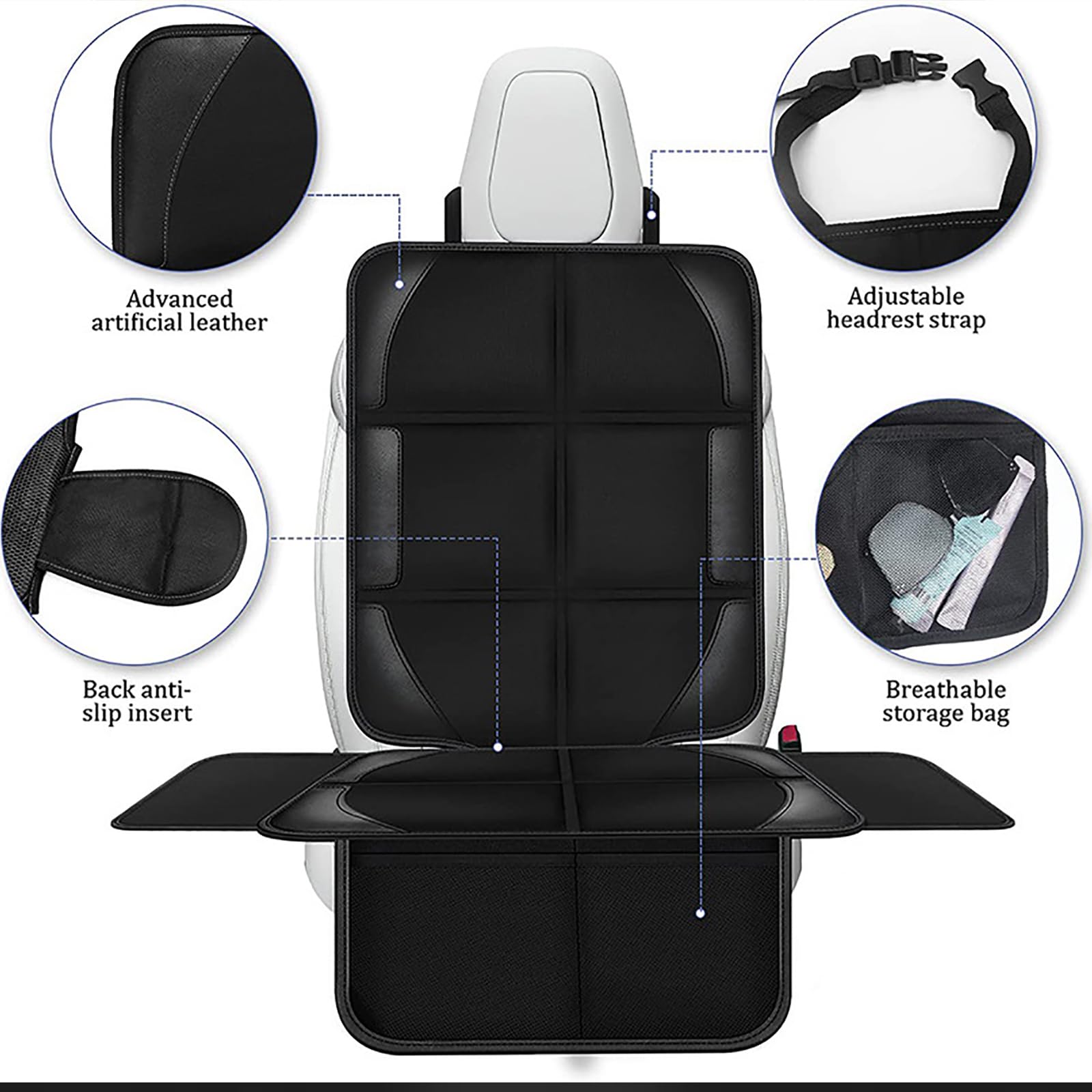 2 Pezzi Imbottito di Sicurezza per Seggiolino Auto, Tappetino Antisporco per Animali Domestici, Cuscino per Bambini, Compatibile per VW Touran Tharu,2-Red