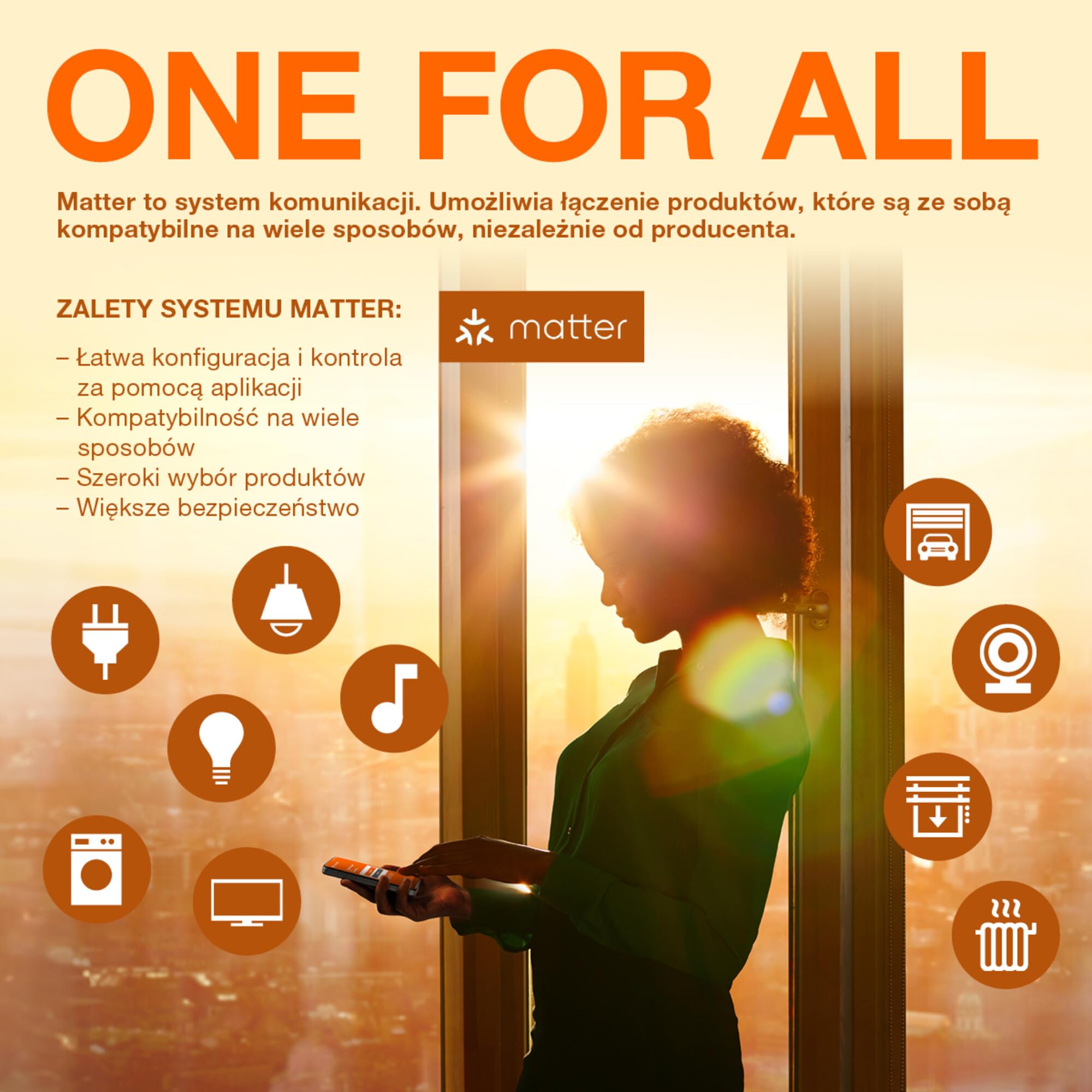 OSRAM Gniazdo zewnętrzne EU SMART+ MATTER, gniazdo zewnętrzne z kontrolą zużycia energii w kolorze czarnym wykonane z PP, stopień ochrony IP44, integracja urządzeń z inteligentnym domem