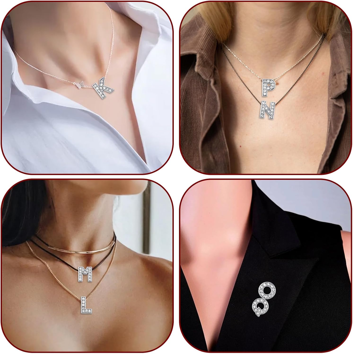 52PCS Silver Letter Charms 8mm A-Z Rhinestone Junk Letter Charms for Jewelry Making Alphabet Rhinestone Charm for DIY Junk Cases Wristbands Bracelets Art Crafts - Image 6