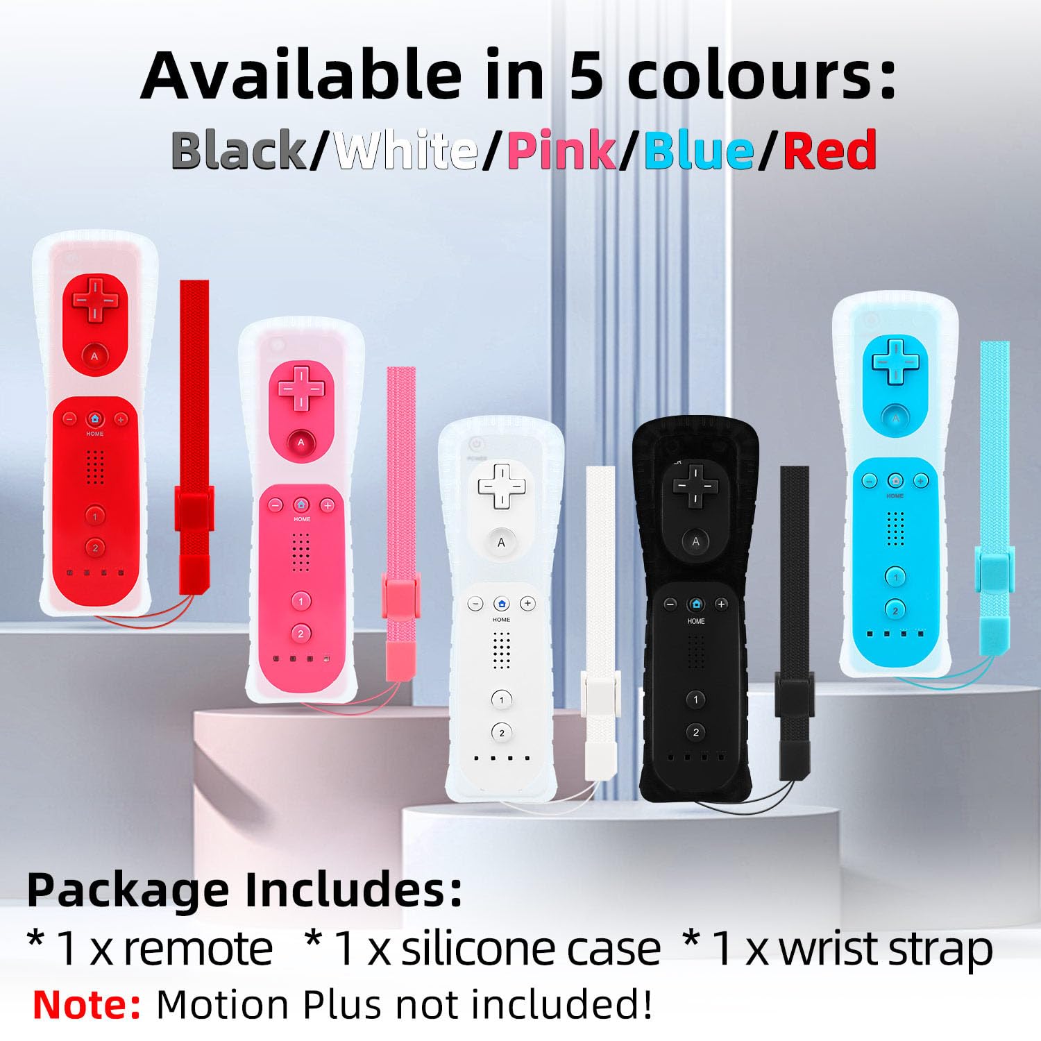 OSTENT Sensore di Movimento Controller Remoto Senza fili Bluetooth per Nintendo Wii/Wii U Console Game Colore Rosa