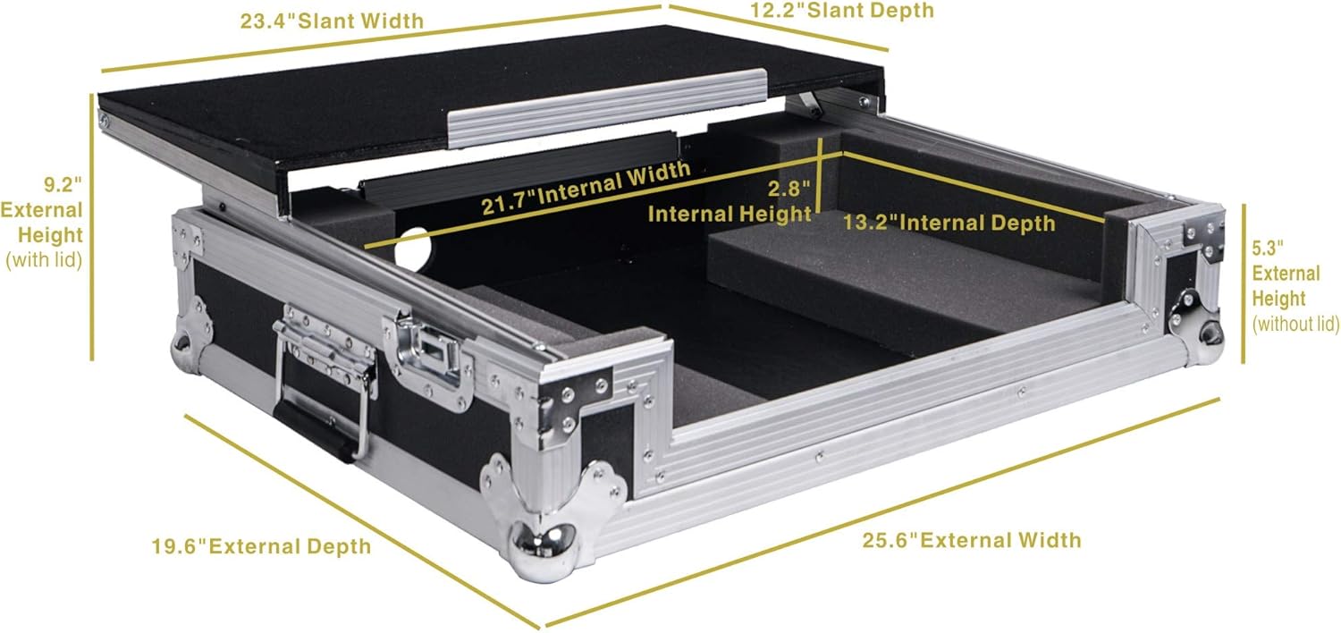 Sound Town DJ Controller Road Case w/Sliding Laptop Stand, Fits Pioneer DDJ-SR2 (STRC-SRLT)