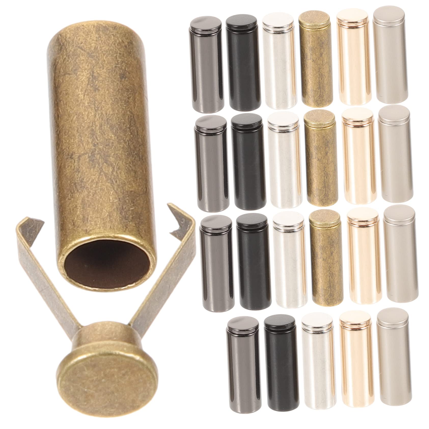 VILLCASE Shoelace Clips Replacement 24pcs Drawstring Cord Ends Metal Cord Locks Perfect for Sportswear Lanyards