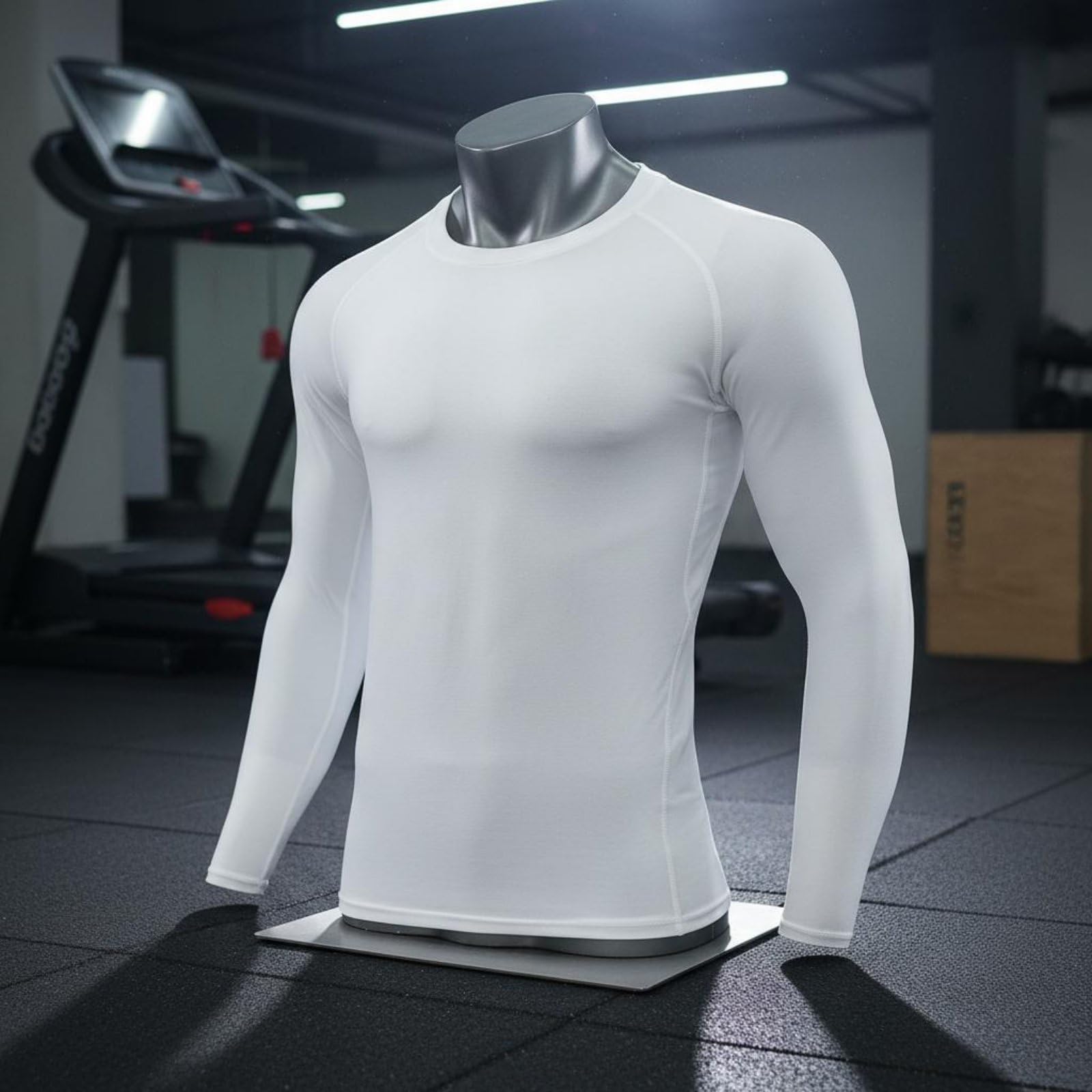 T-Shirt de Compression à Manches Longues Respirant Haut de Fitness à Manches Longues Coupe Ergonomique Maillot pour Hommes, Athlètes, Black L