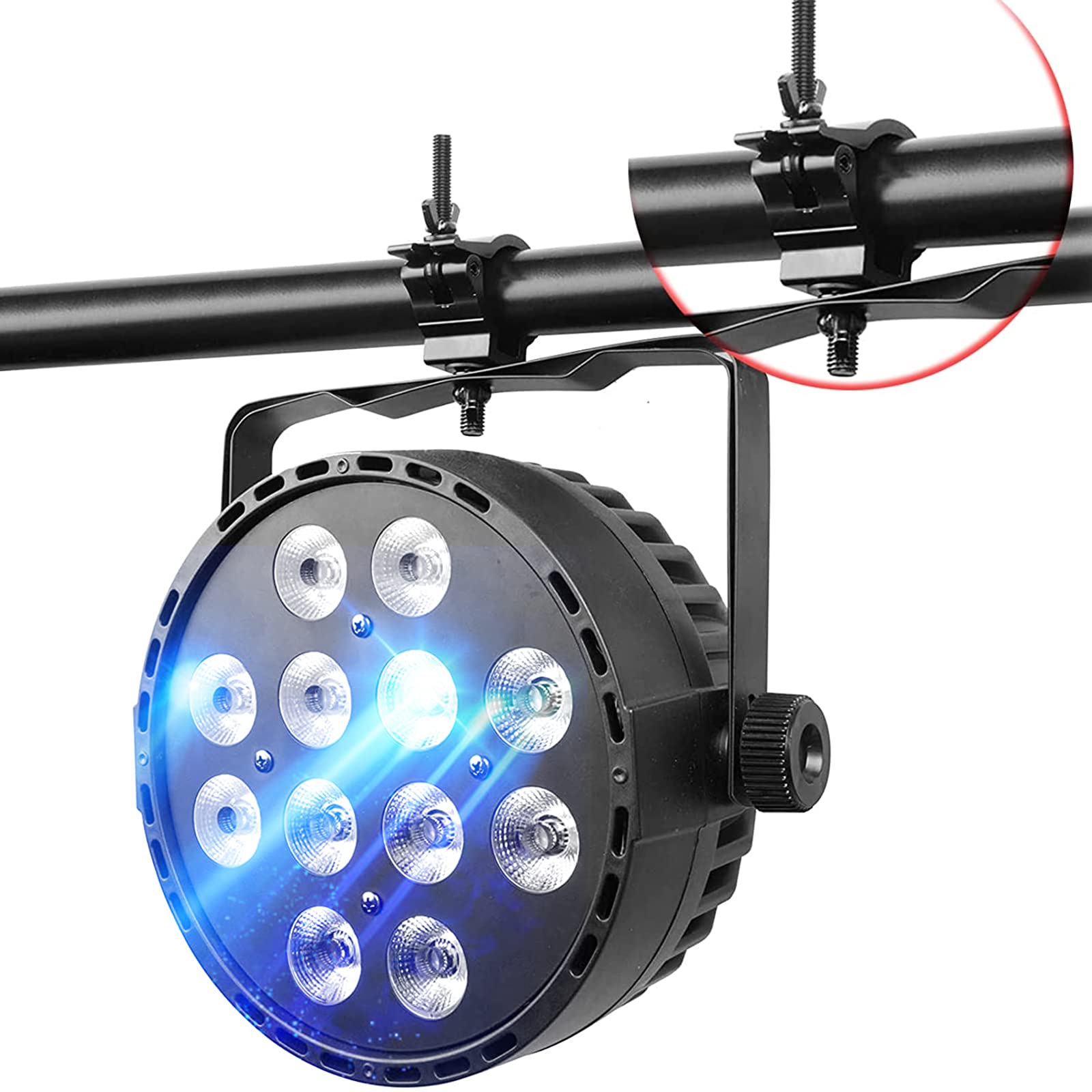 2 Pezzi Truss Clamp(48-51mm), Morsetto da palcoscenico in finitura di lega di alluminio, Montare Morsetti Luce della fase Lega di alluminio Hook Heavy Duty 100KG per Agganciare Teste Mobili LED