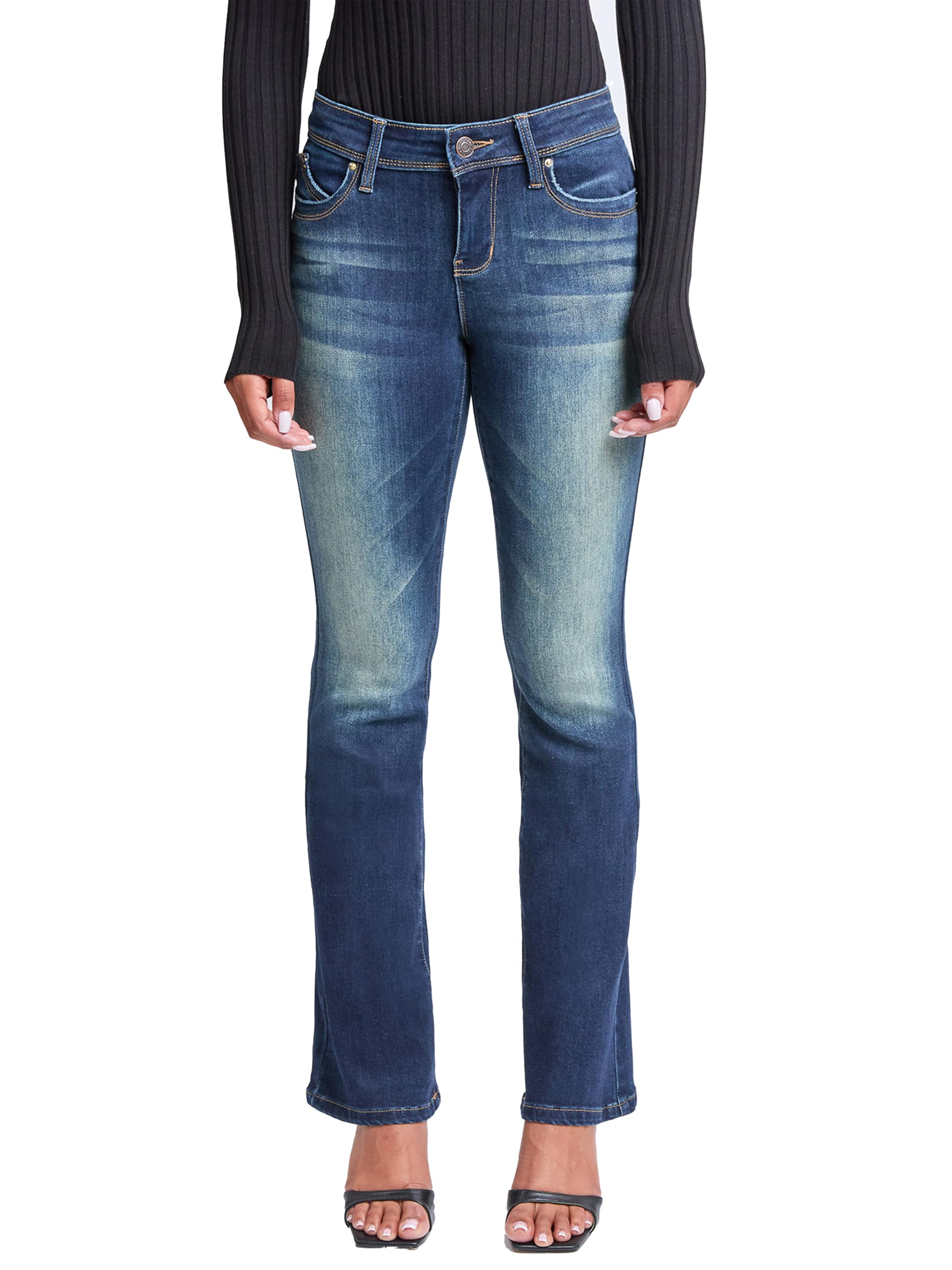 YMI Jeans Women's Wannabettabutt Mid Rise Bootcut Jeans