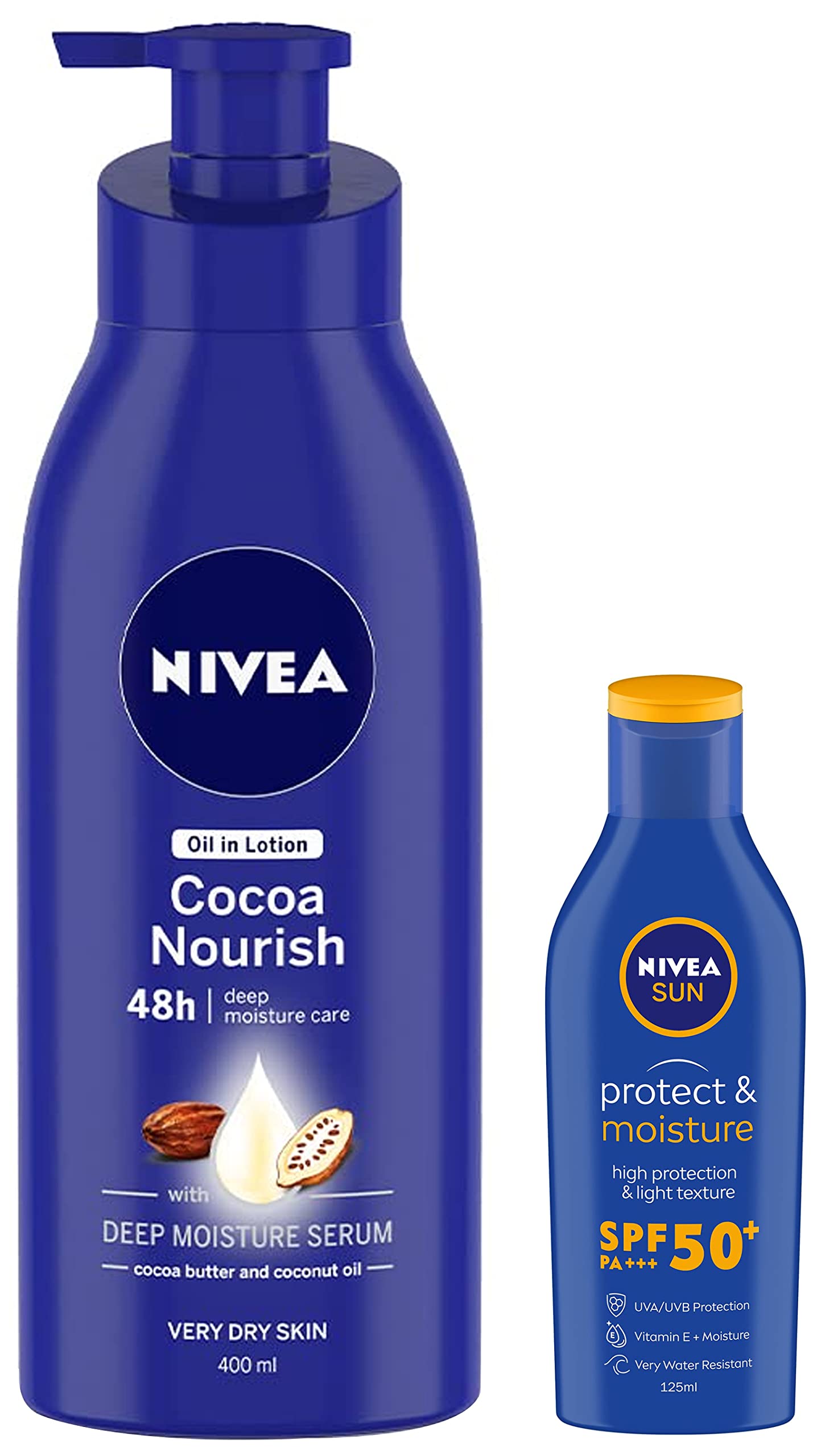 NIVEA Sun Lotion, SPF 50, With UVA & UVB Protection, Water Resistant Sunscreen For Men All Skin& Women, 125 Ml & Body Lotion, 400 Ml-picture-23