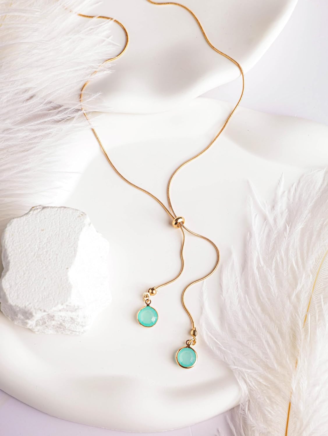 MINACHI Gold Plated Dainty Snake Chain Charm Y Necklace for Women, Trendy Simple Elegant Minimalist Fashion Jewelry Gift for Women