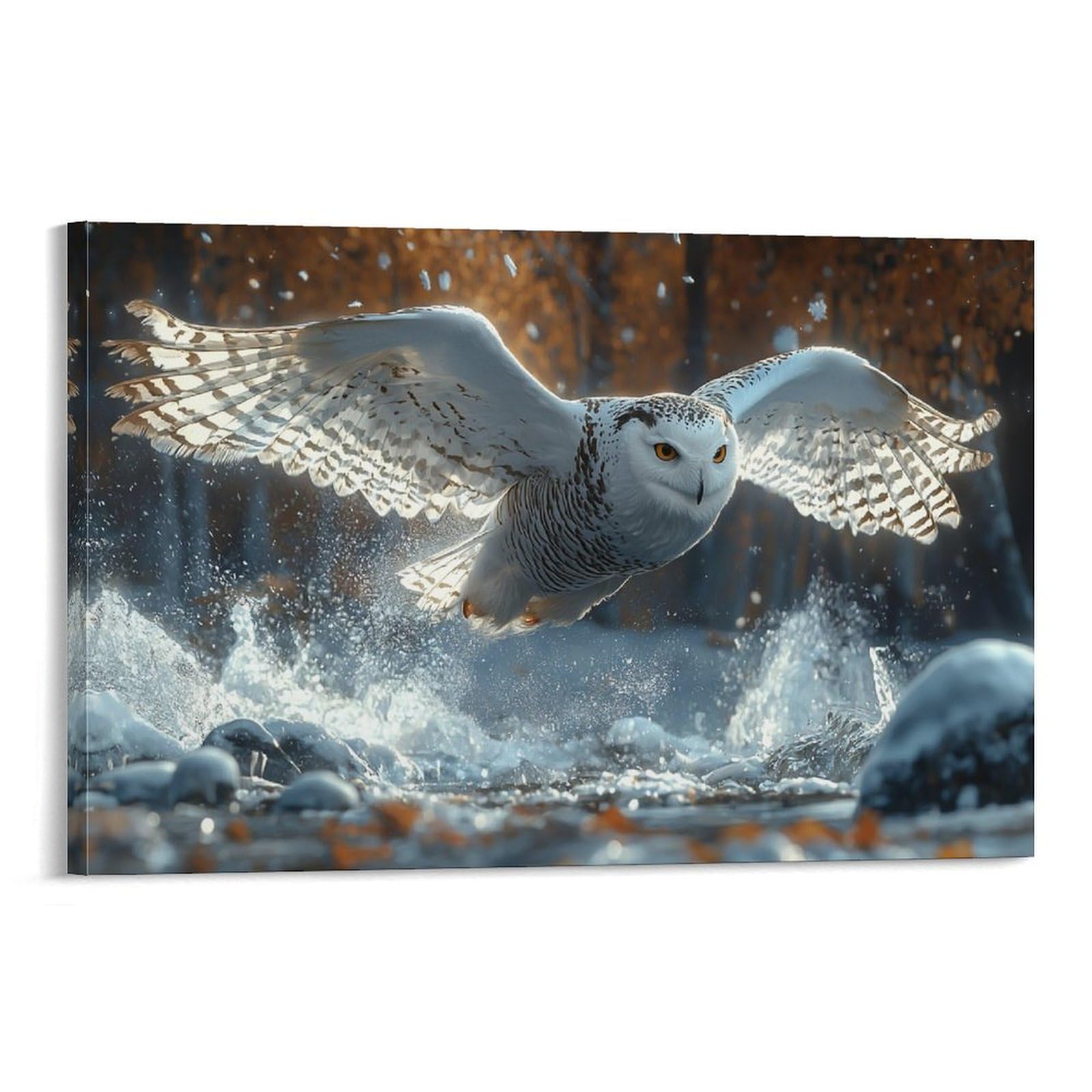 Yyvkpmlxc Frame-Style-5 Art Giclee Canvas Owl On Canvas Pictures Wildlife Print Artwork Painting Pictures Decor By Paintings Ready To Hang For Home Decor 08X12inch(20X30cm)