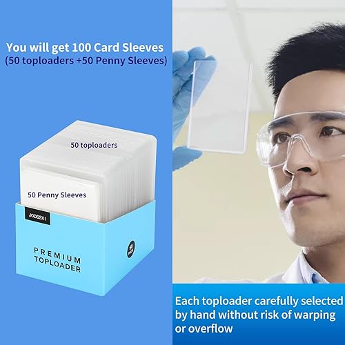 Miniatura 8 de JODSSXI 25 piezas de carga superior regular súper transparente para tarjetas estándar, ligeramente flexibles, 35 unidades, fundas de tarjetas de