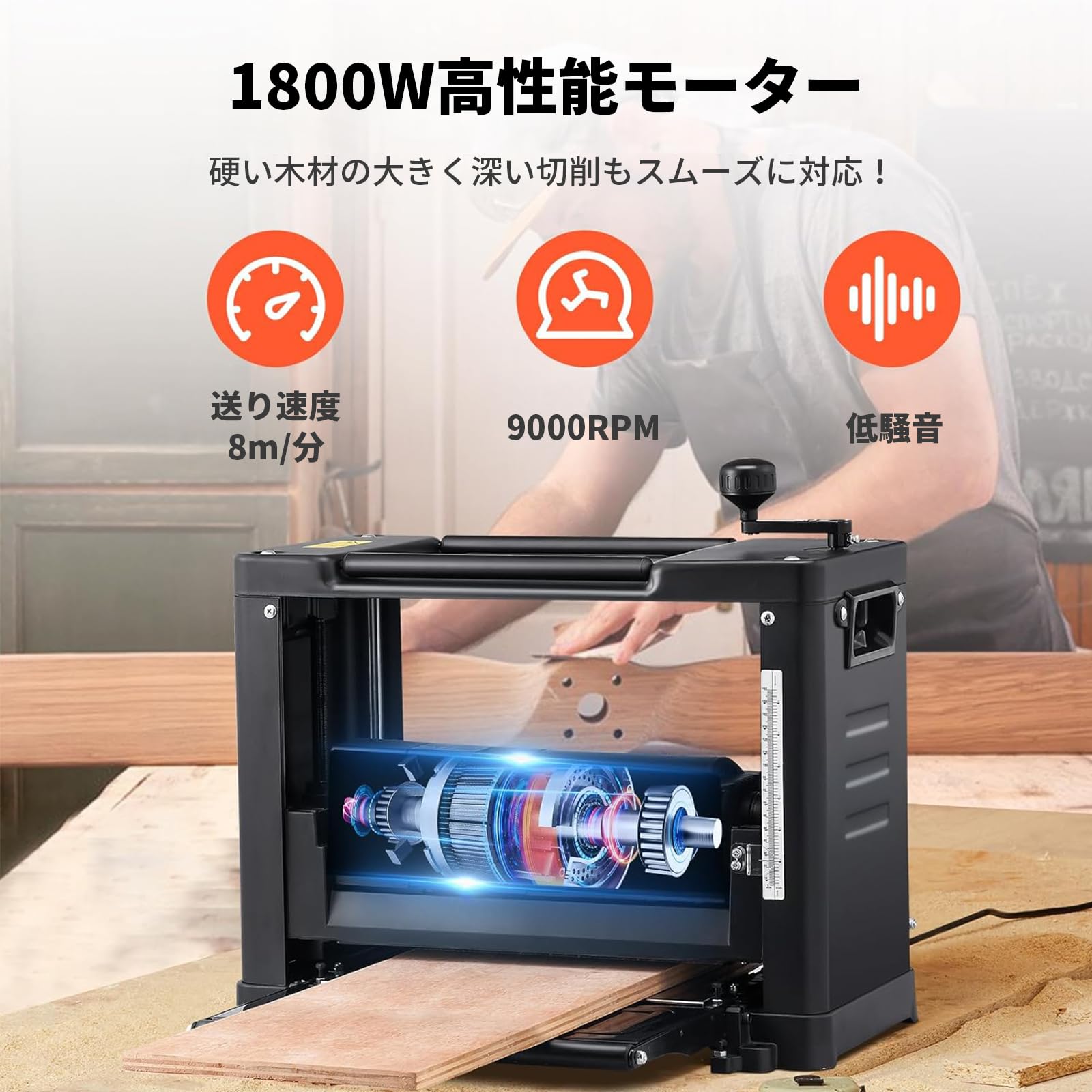 Amazon | ZEWTA 自動カンナ 木工プレーナー 1500W 最大切削幅318mm
